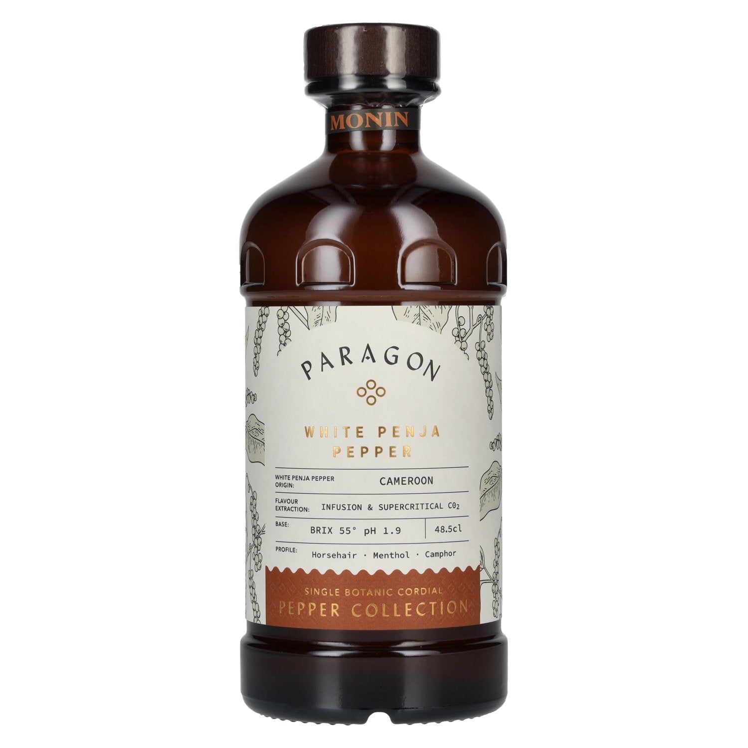 Monin Paragon WHITE PENJA PEPPER Single Botanic Cordial Pepper Collection 0.485l