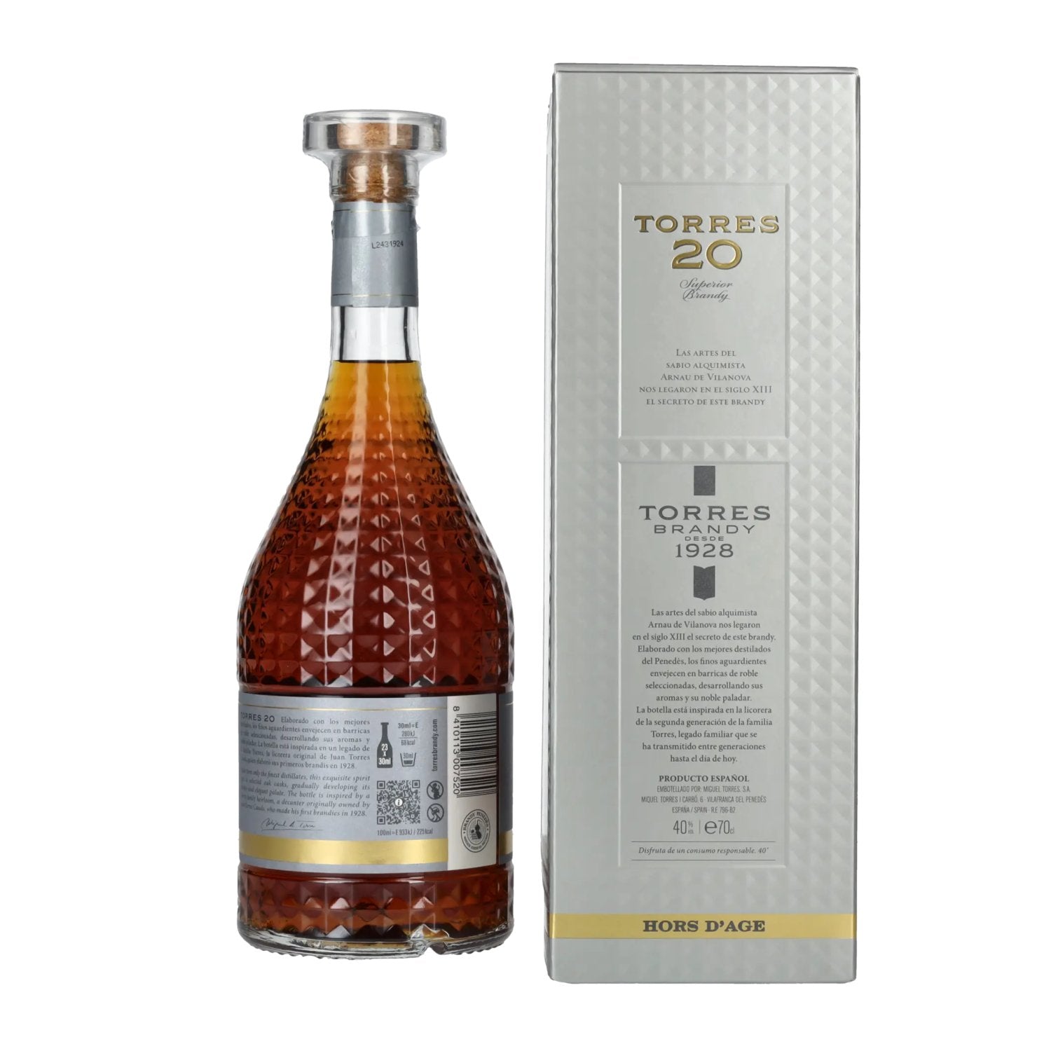 Torres 20 HORS D'AGE Superior Brandy 40% Vol. 0.7l in Gift Box