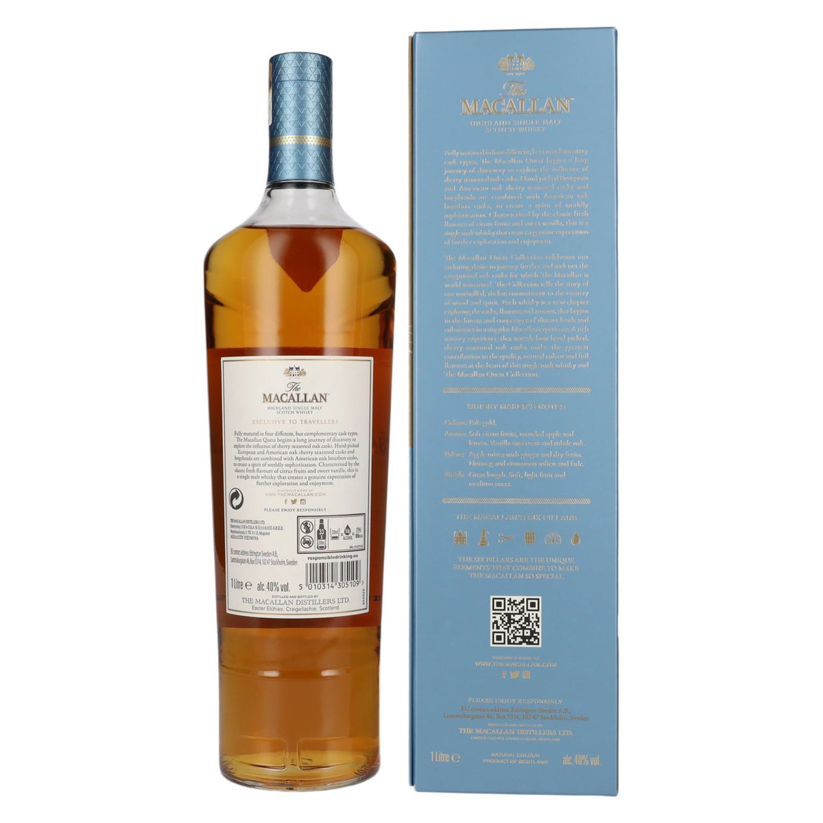 The Macallan QUEST Highland Single Malt 40% vol. 1 litre in a gift box