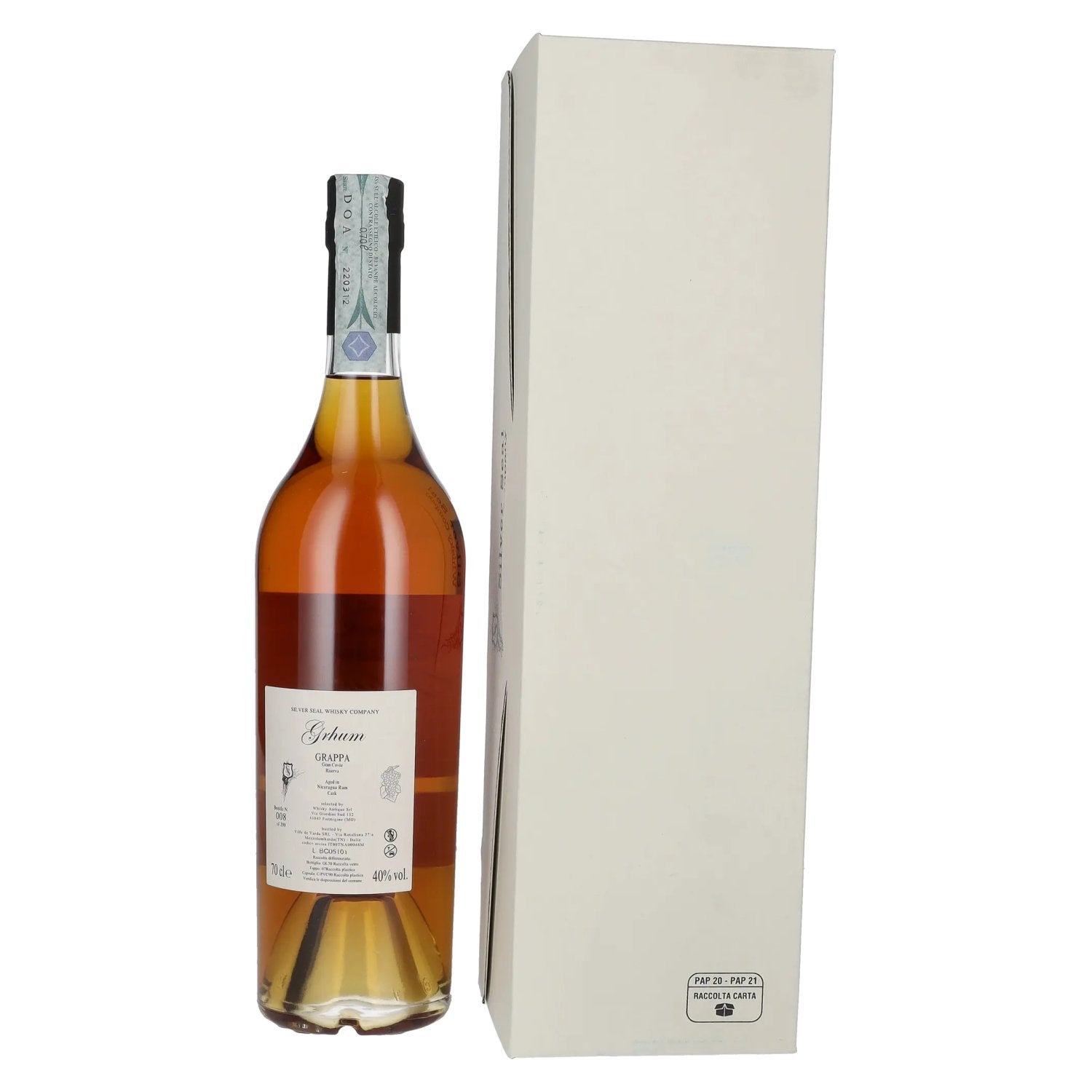 Silver Seal Grappa Riserva Single Nicaragua Rum Cask 2023 40% Vol. 0.7l in gift box