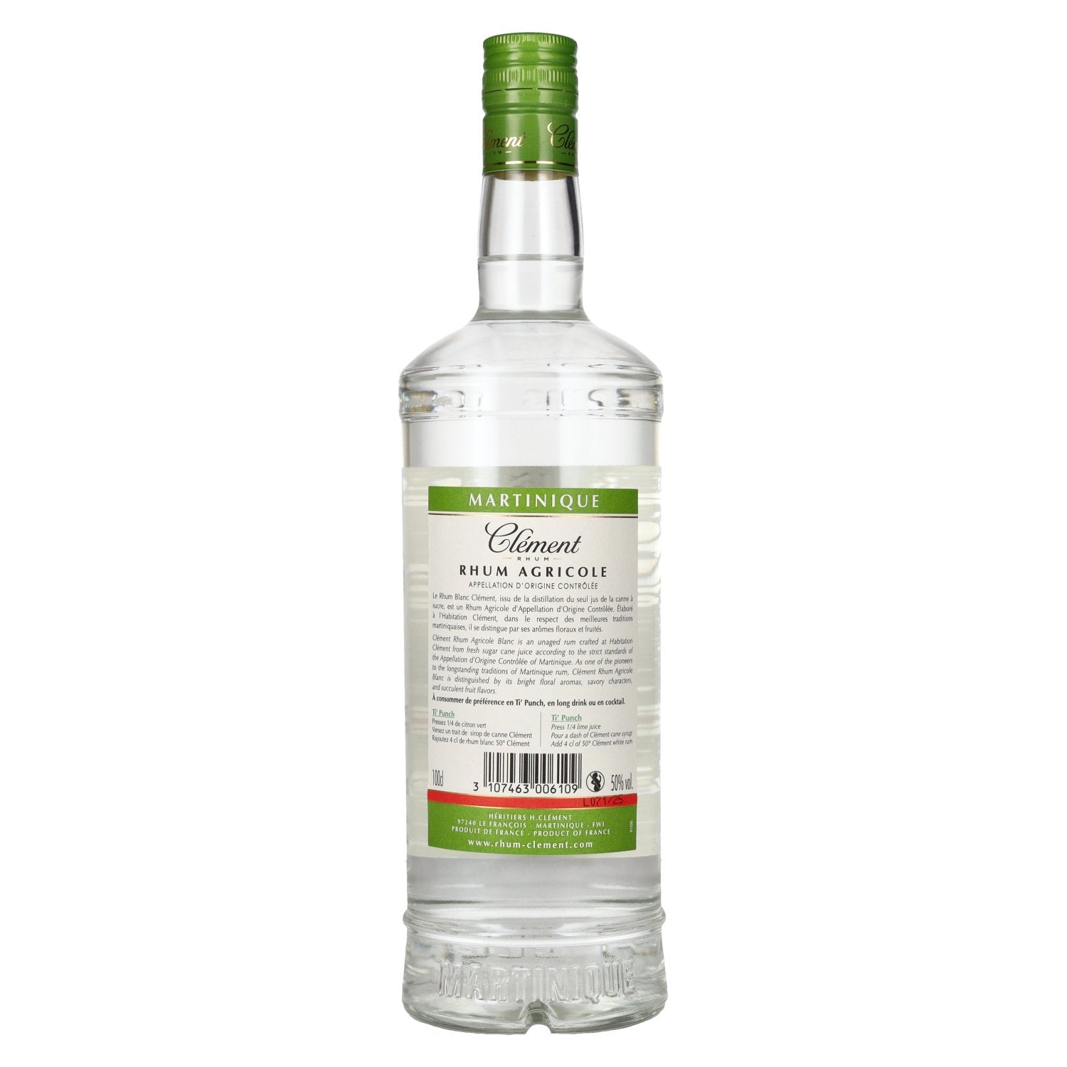 Clément Rhum Agricole Blanc 50% Vol. 1l