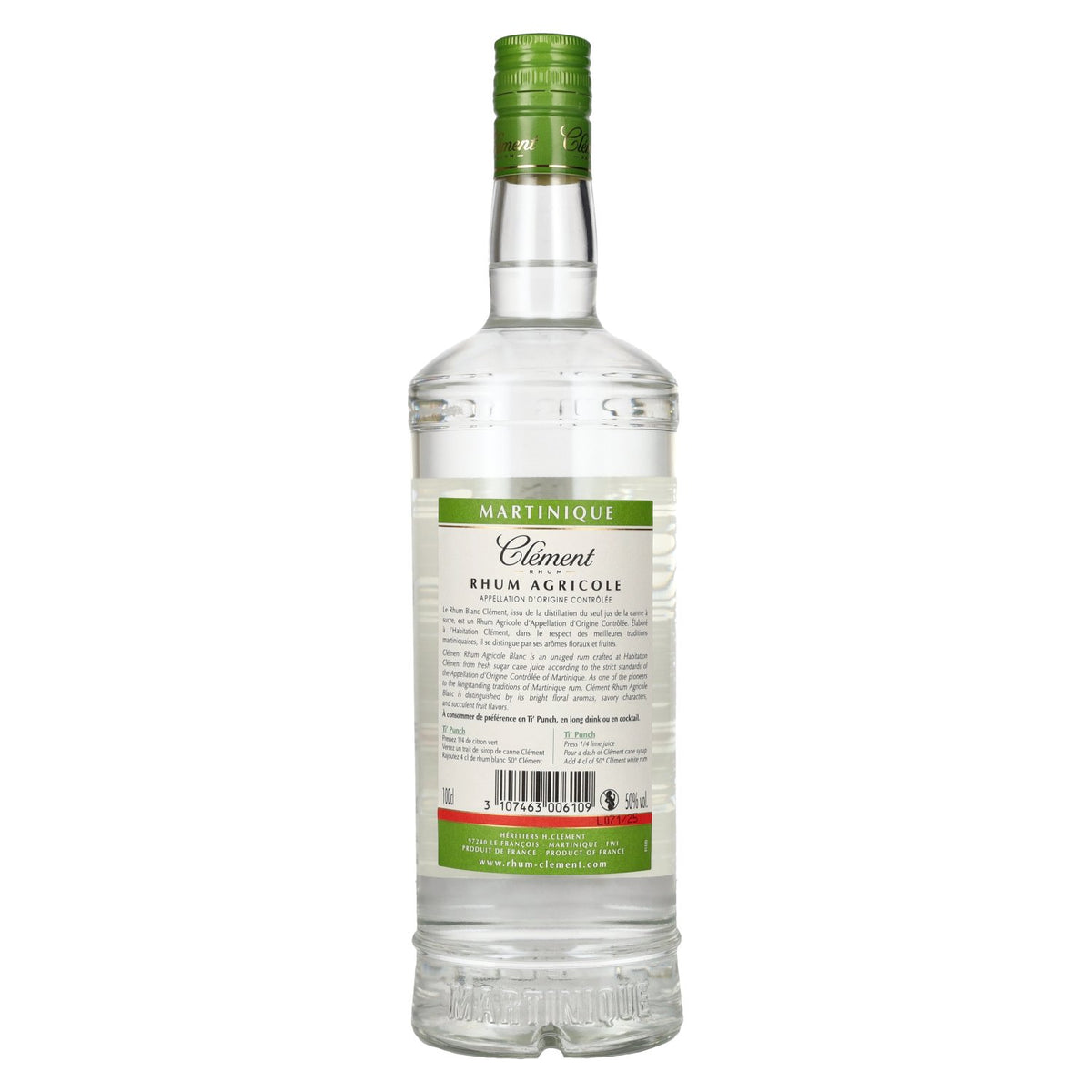 Clément Rhum Agricole Blanc 50% Vol. 1l