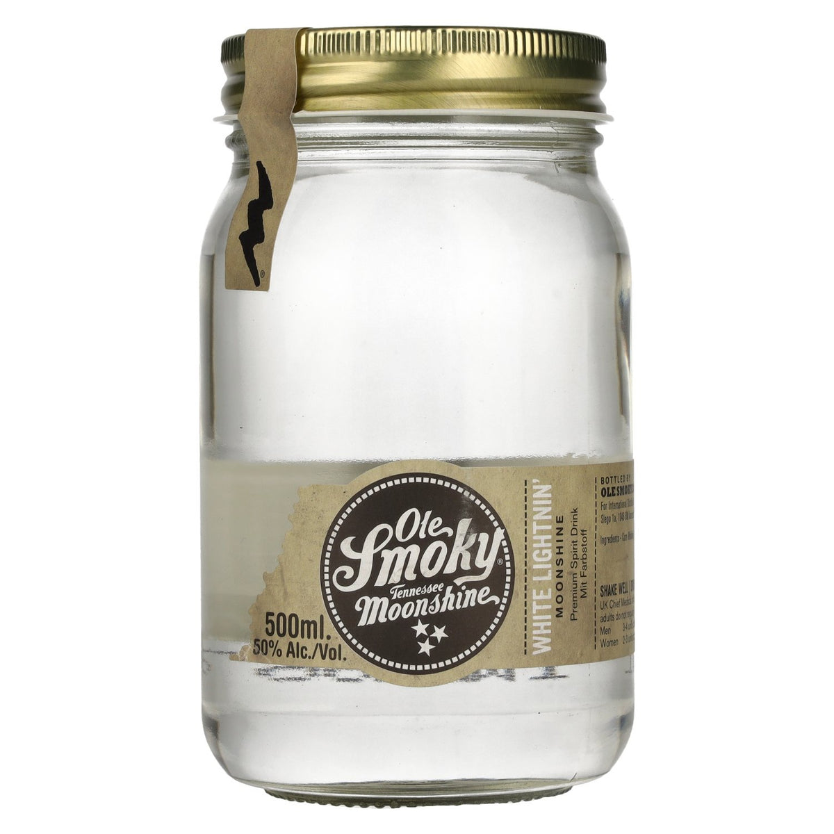 Ole Smoky Tennessee Moonshine WHITE LIGHTNIN' 50% Vol. 0.5L