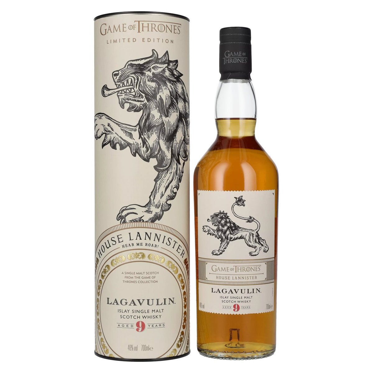 Lagavulin 9 Years Old GAME OF THRONES House Lannister Single Malt Collection 46% Vol. 0.7l in gift box