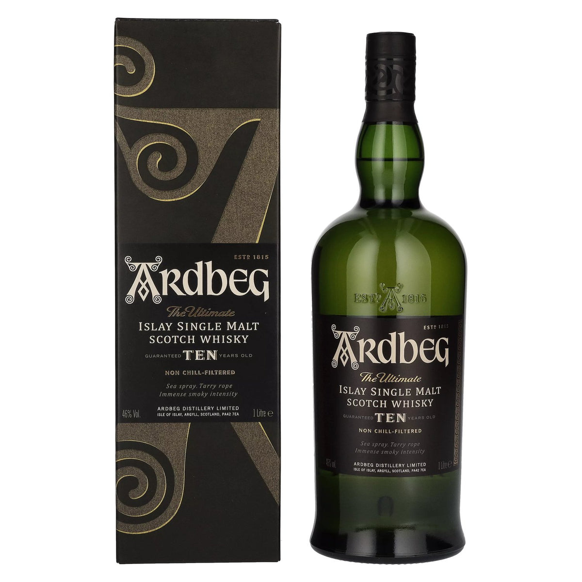Ardbeg TEN Years Old Islay Single Malt 46% Vol. 1l in Geschenkbox
