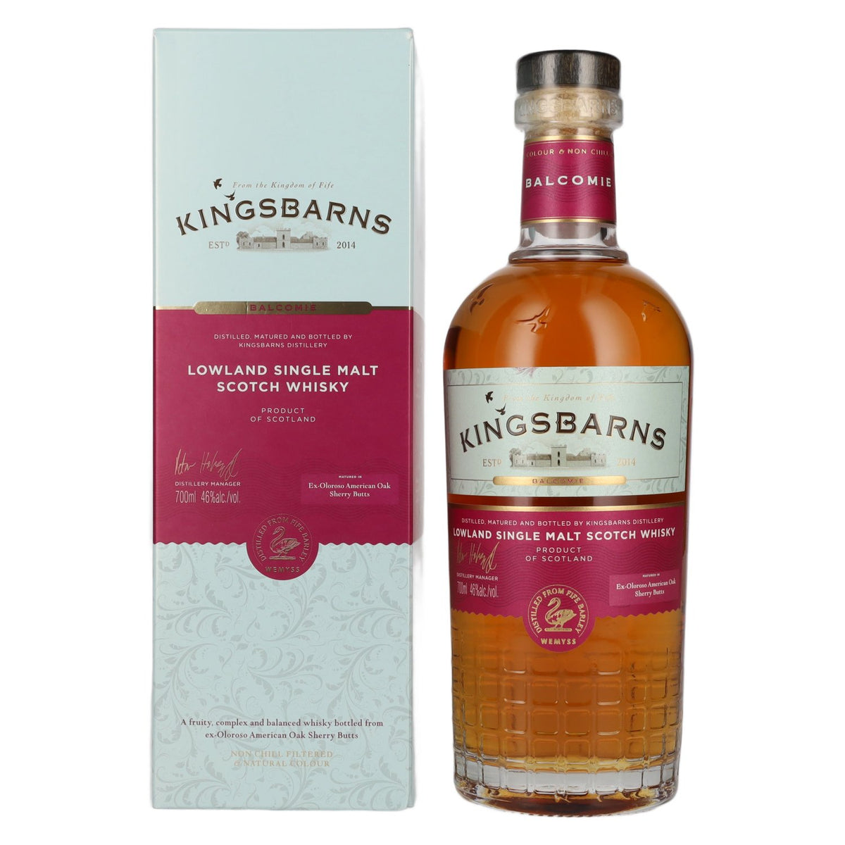 Kingsbarns BALCOMIE Lowland Single Malt Scotch Whisky 46% Vol. 0,7l in Geschenkbox