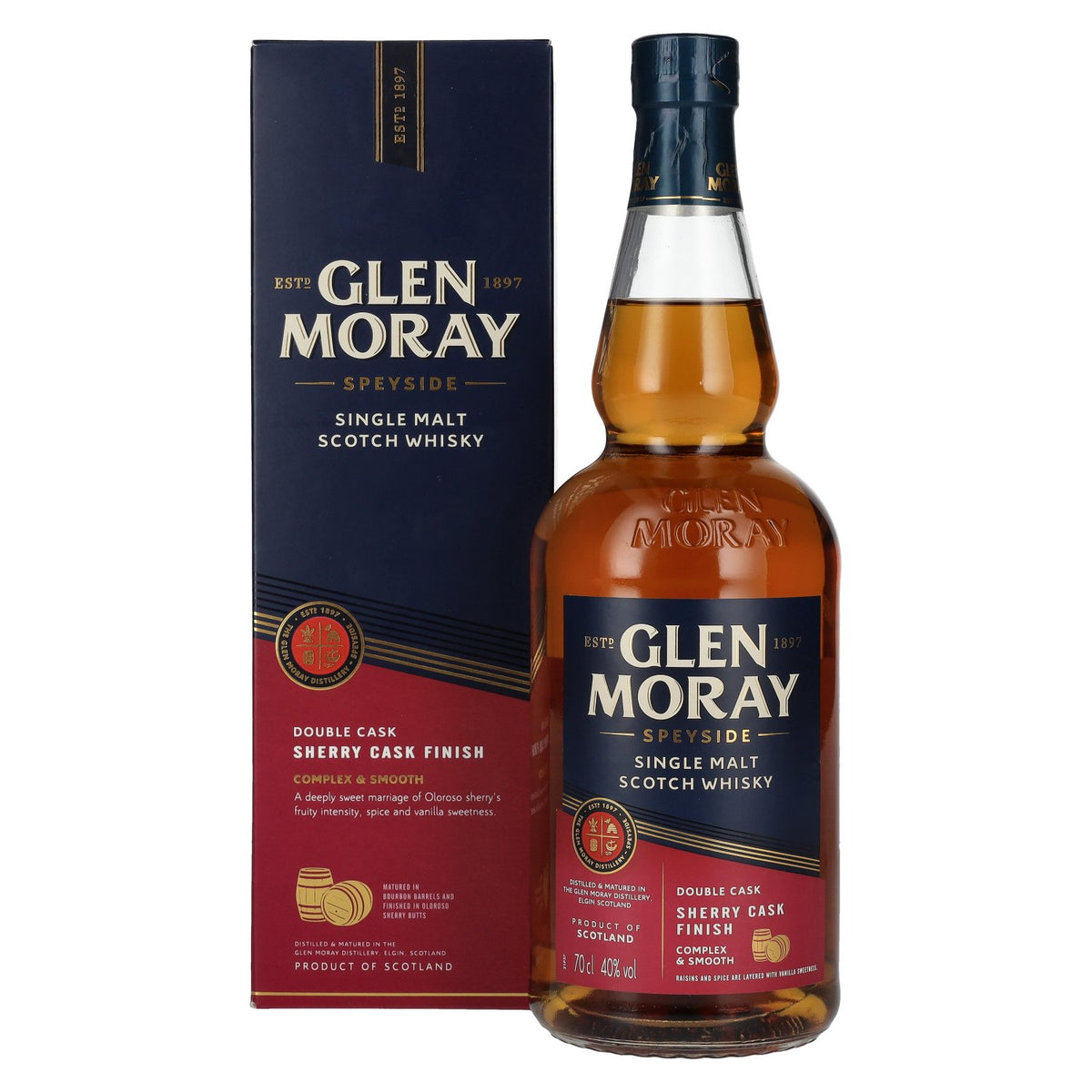 Glen Moray Double Cask Sherry Cask Finish 40% Vol. 0,7l in Geschenkbox