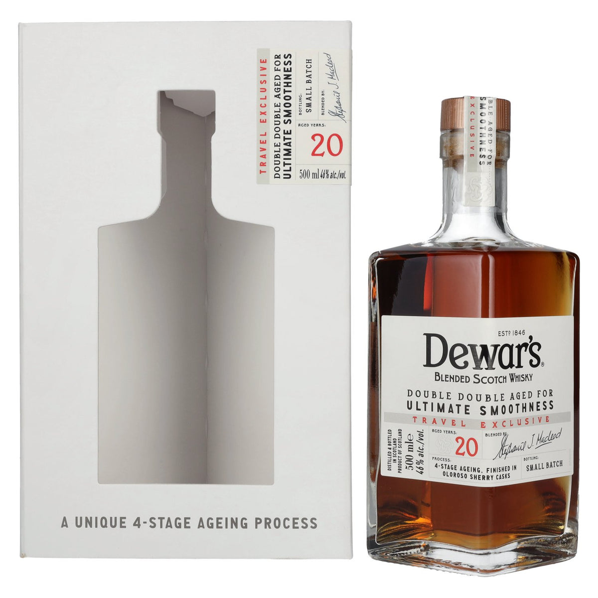 Dewar's 20 Years Old Double Double Aged Blended Scotch Whisky 46% Vol. 0.5l in Gift Box
