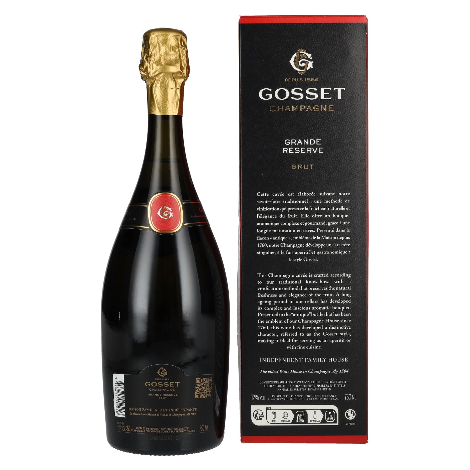 Gosset Champagne Grande Réserve Brut 12% Vol. 0,75l in Geschenkbox