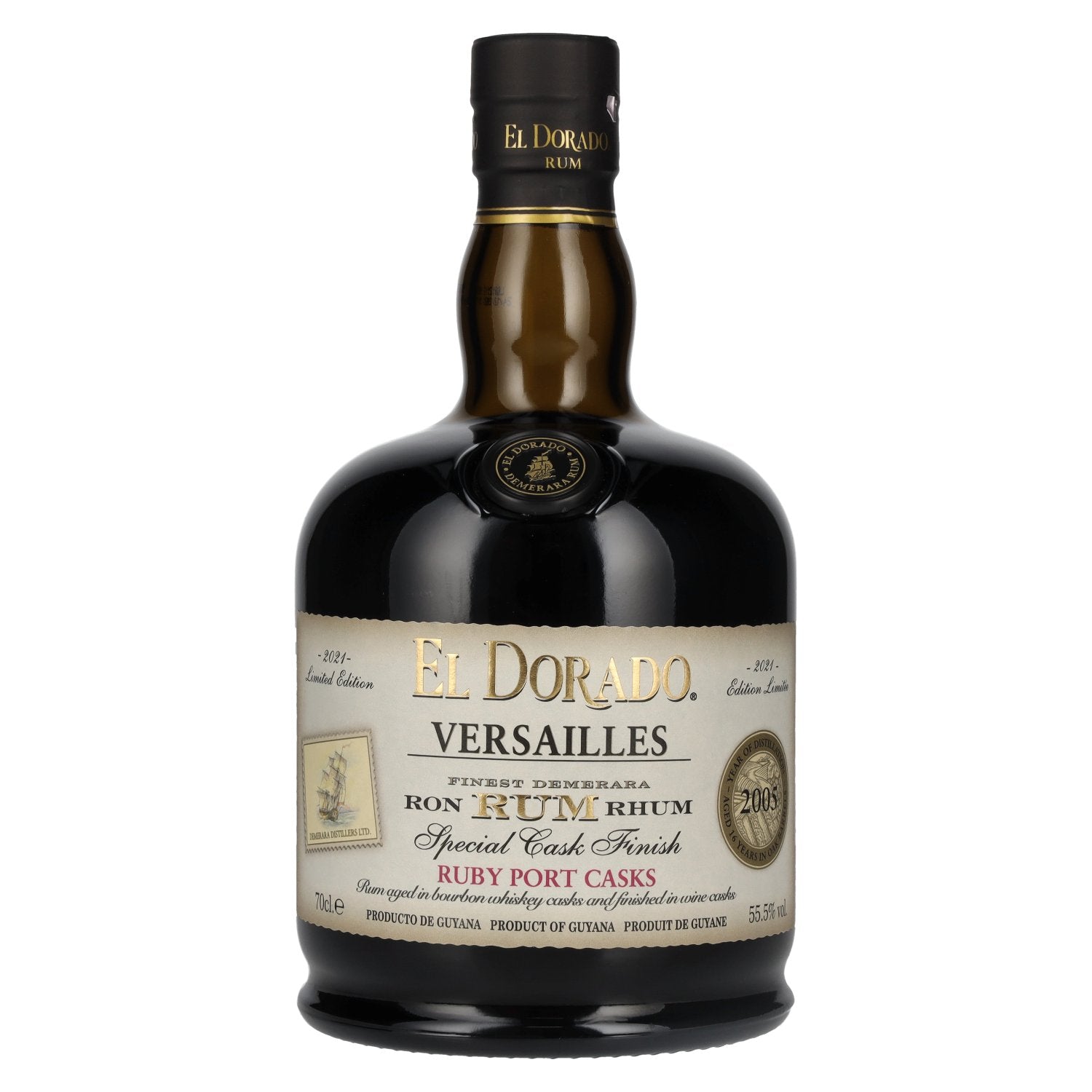 El Dorado Rum VERSAILLES Special Ruby Port Wine Casks 2005 55.5% Vol. 0.7l