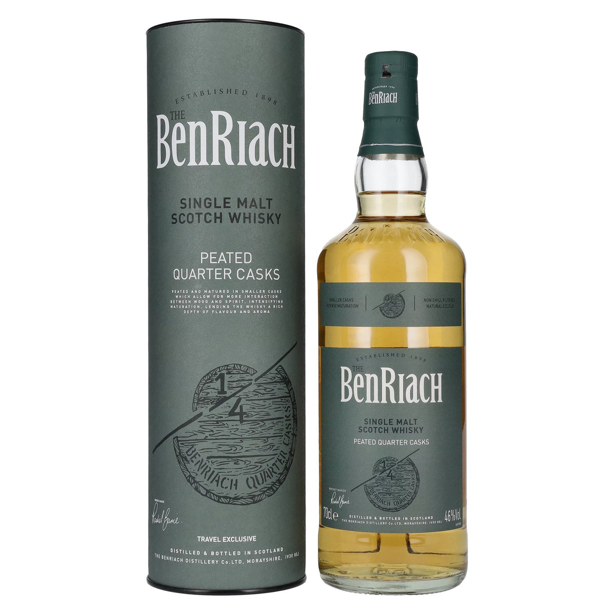 The BenRiach PEATED QUARTER CASKS Single Malt Scotch Whisky 46% Vol. 0,7l in Geschenkbox
