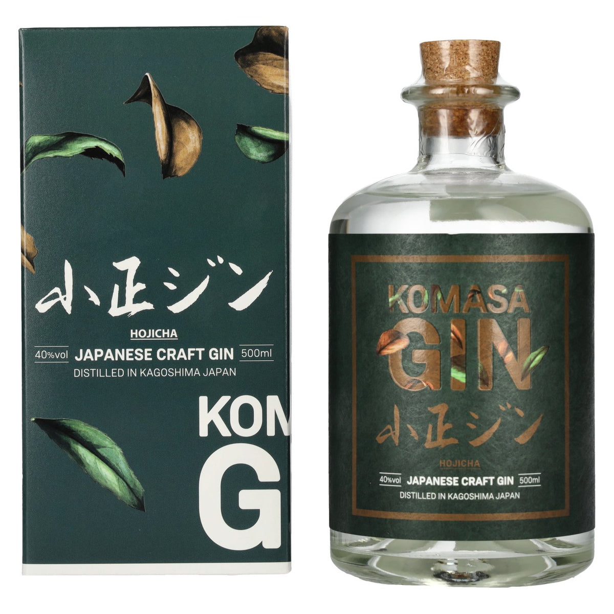 Komasa Gin HOJICHA 40% ABV, 0.5 litres, in a gift box
