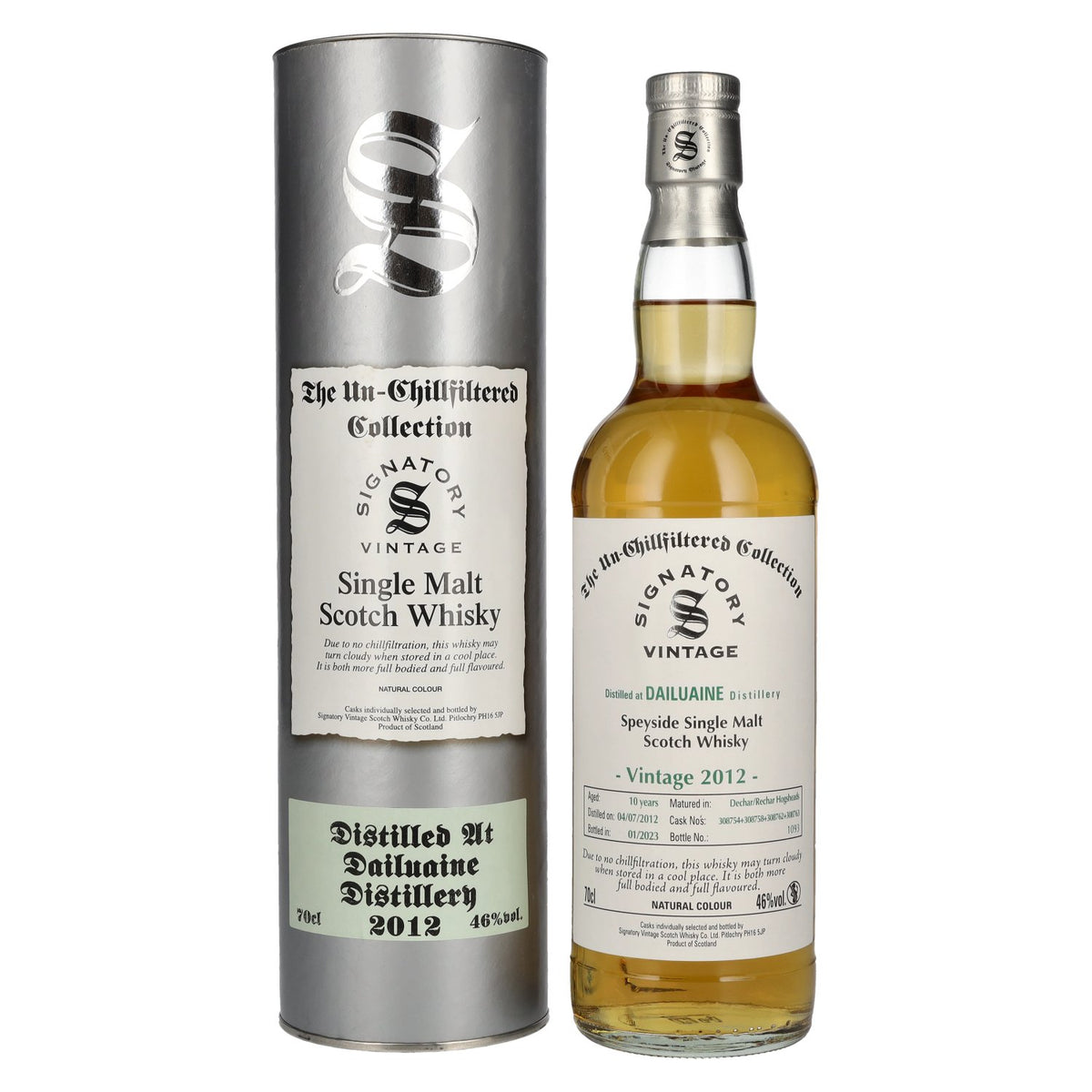 Signatory Vintage DAILUAINE 10 Years Old The Un-Chillfiltered 2012 46% Vol. 0.7l in gift box
