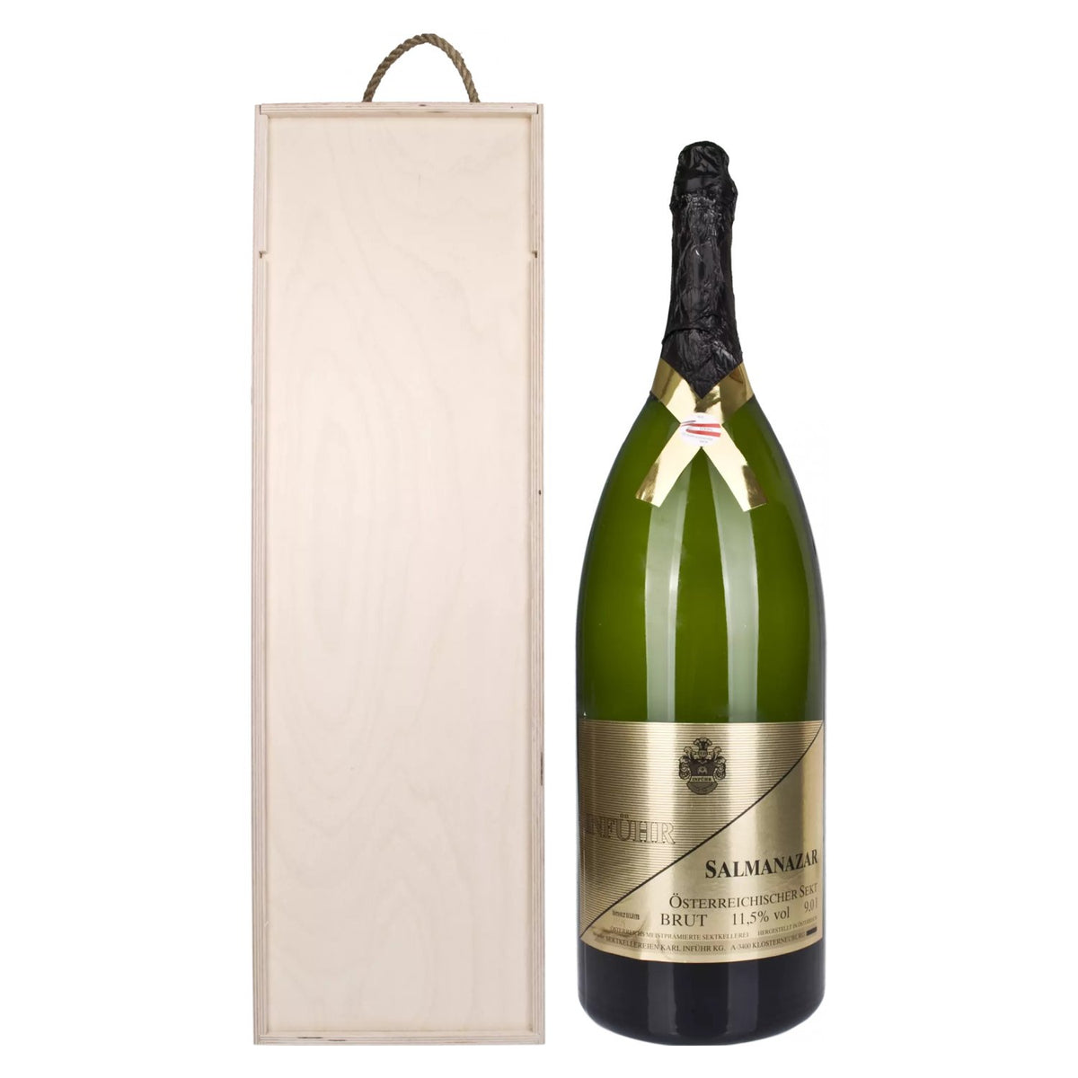 Salmanazar Sekt Brut 12% Vol. 9l in wooden box