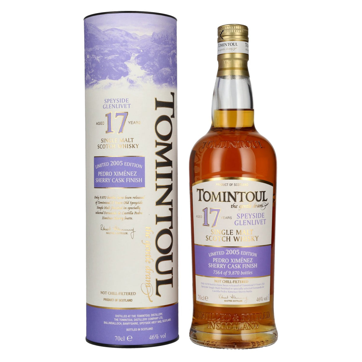 Tomintoul 17 Years Old PX SHERRY CASK Finish 2005 46% Vol. 0.7L in gift box