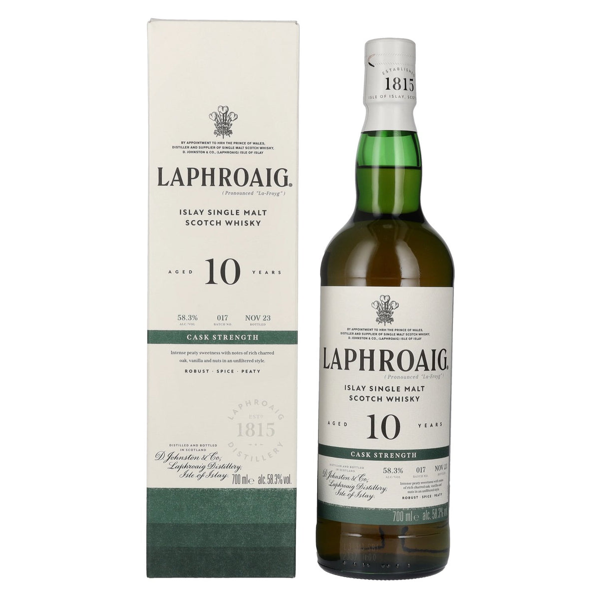 Laphroaig 10 Years Old Cask Strength Batch 17 58.3% Vol. 0.7l in Gift Box