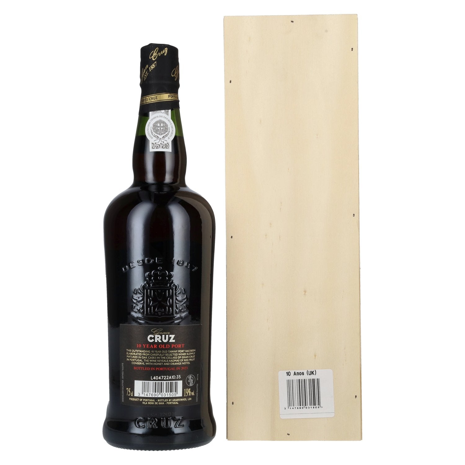Gran Cruz 10 Years Old Tawny Port 19% Vol. 0,75l in Holzkiste