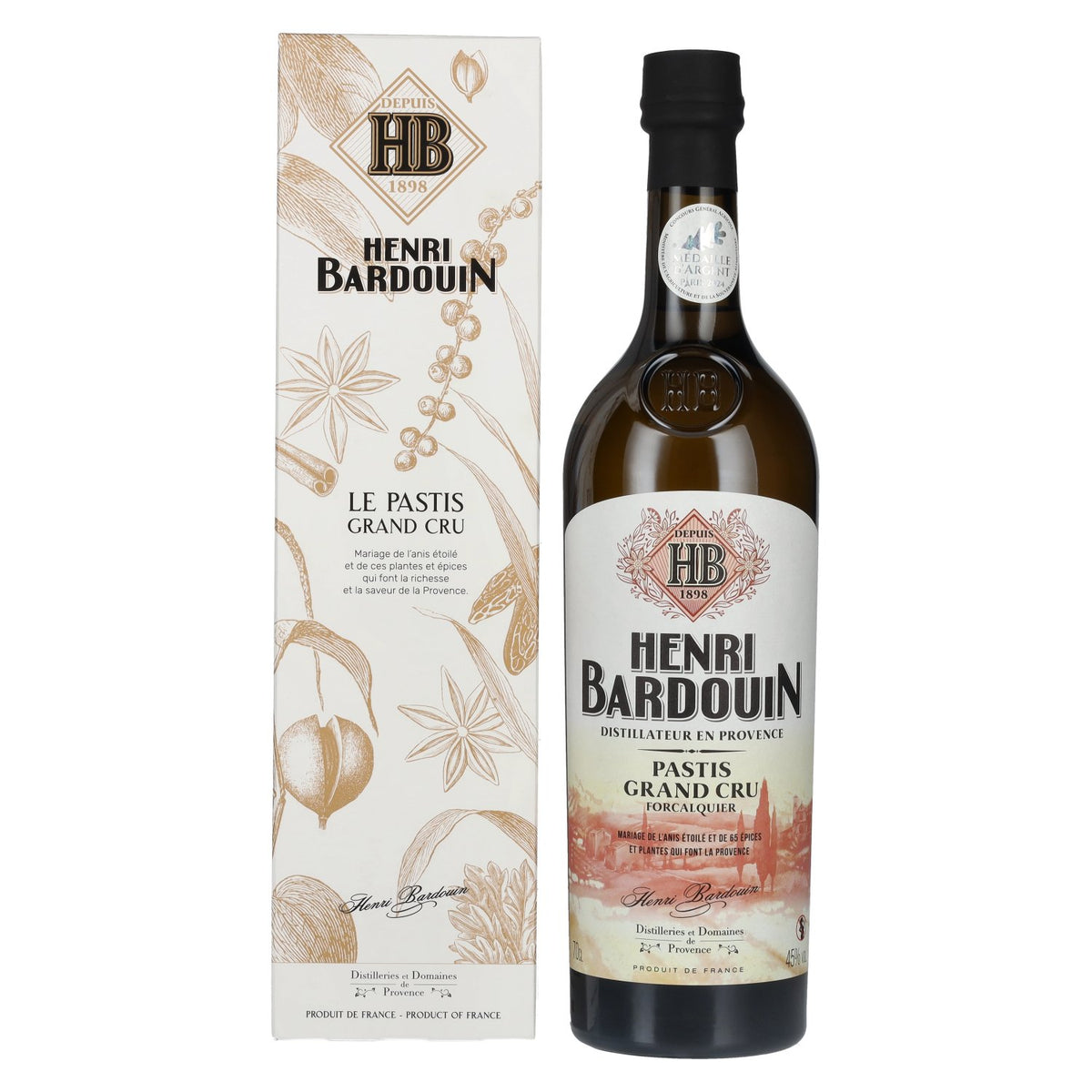 Henri Bardouin Le Pastis Grand Cru 45% Vol. 0.7l in Gift Box