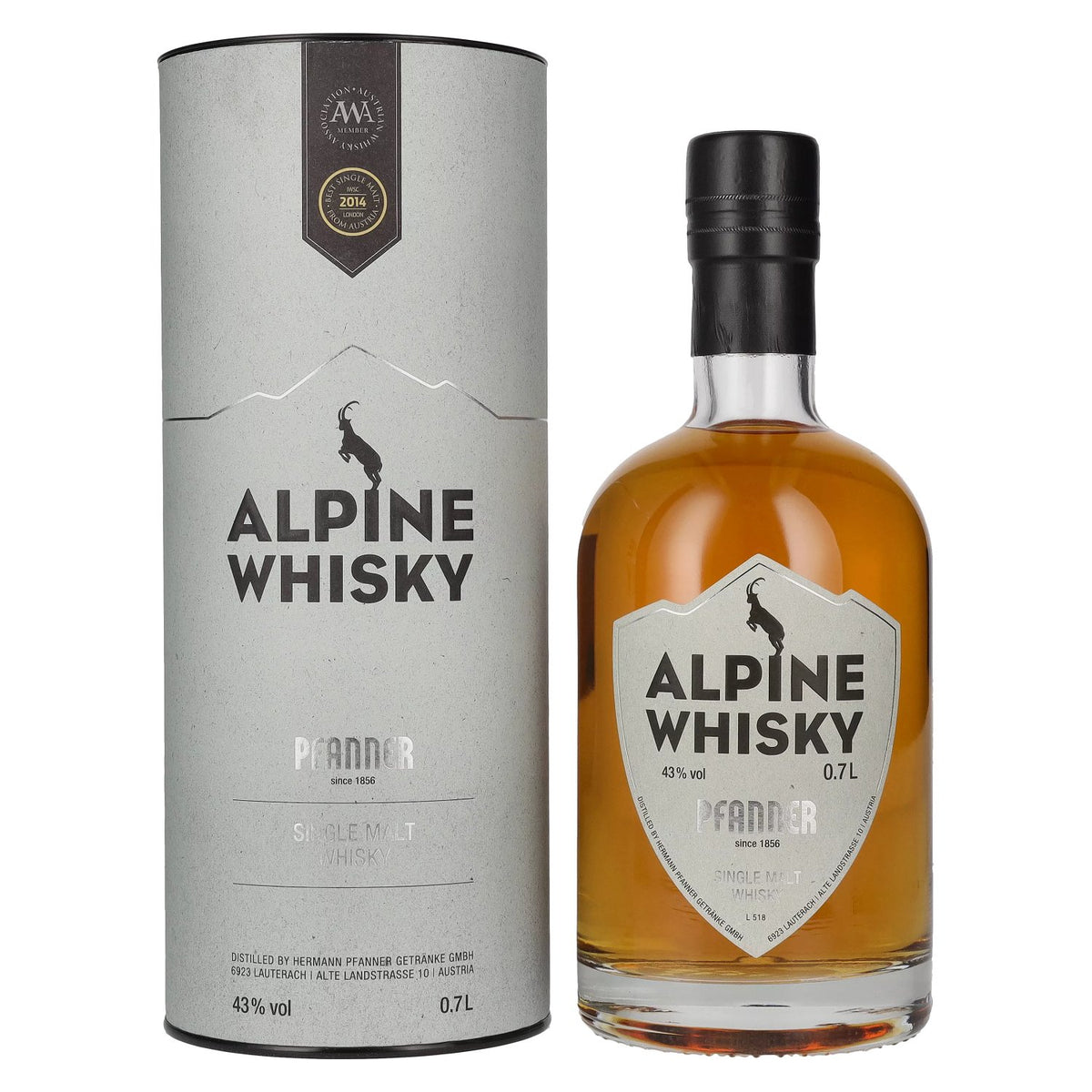 Pfanner Alpine Single Malt Whisky 43% Vol. 0.7l in gift box