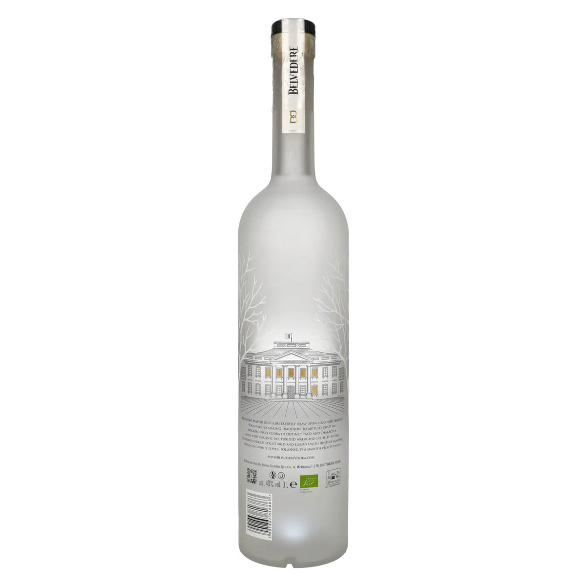 Belvedere Organic Vodka 40% ABV 3l + LED light sticker