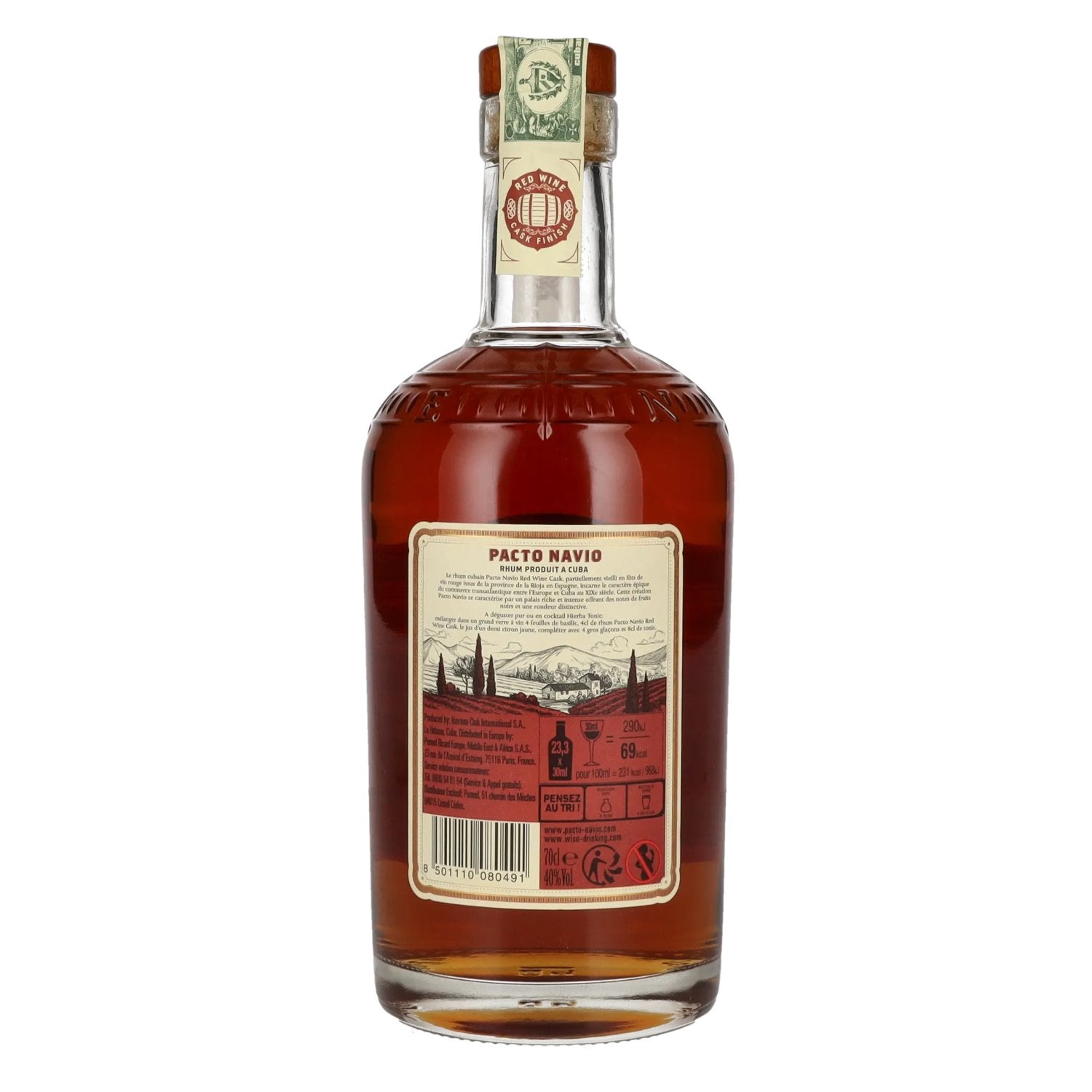 Pacto Navio Single Distillery Cuban Rum FRENCH OAK RED WINE Cask by Havana Club 40% Vol. 0.7l
