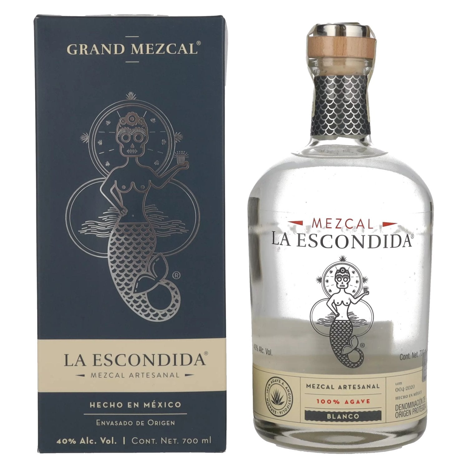 La Escondida Mezcal Artesanal Blanco 40% Vol. 0,7l in Geschenkbox