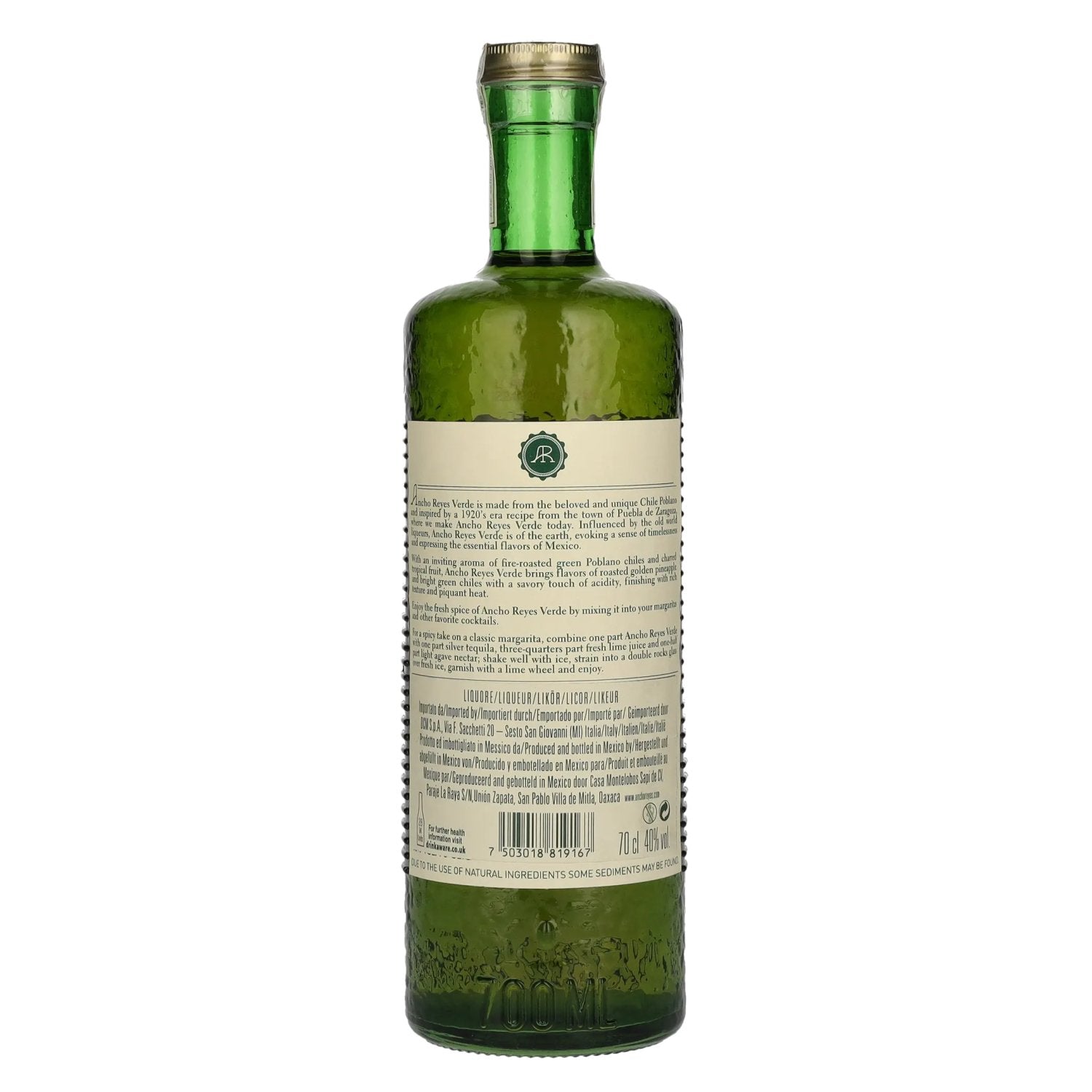 Ancho Reyes VERDE Chile Poblano Liqueur 40% Vol. 0,7l