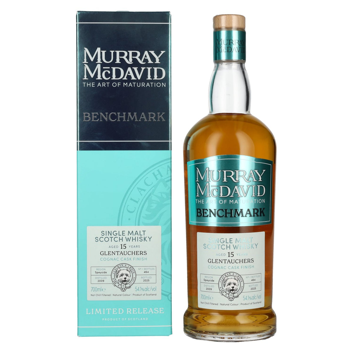 Murray McDavid BENCHMARK 15 Years Old GLENTAUCHERS Cognac Cask Finish 2009 54.1% Vol. 0.7l in Gift Box