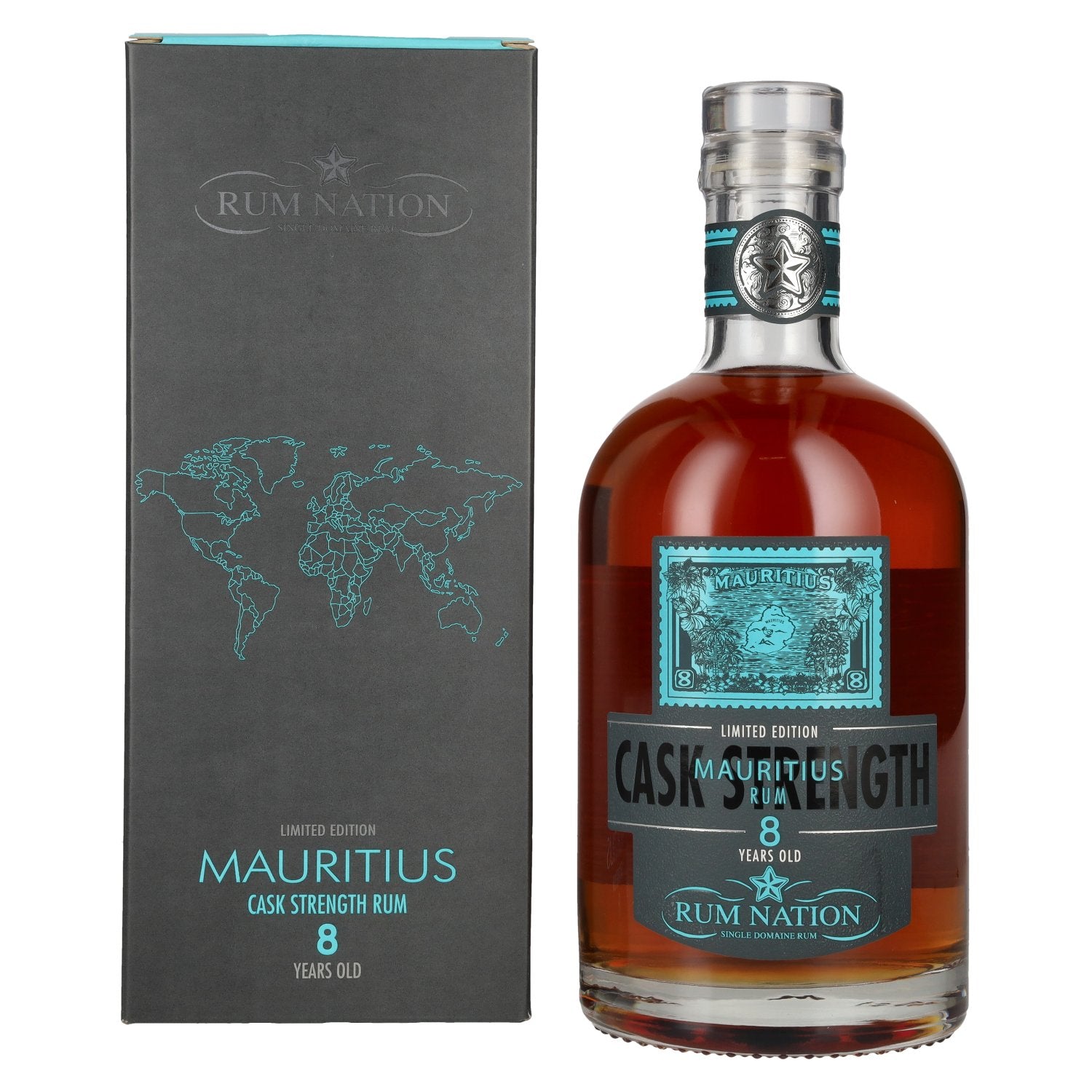 Rum Nation Mauritius 8 Years Old Cask Strength Rum Limited Edition 54.9% Vol. 0.7L in gift box