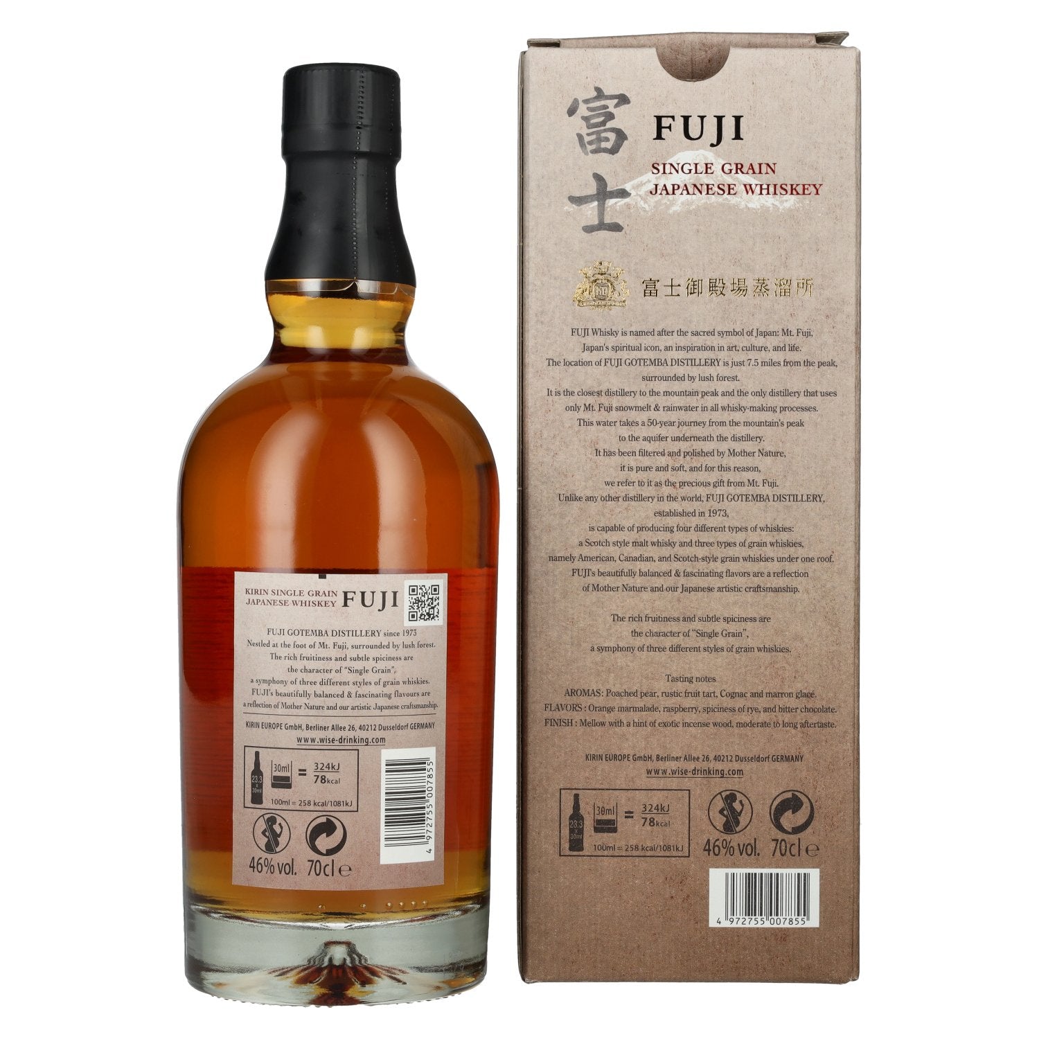 KIRIN FUJI Single Grain Japanese Whiskey 46% Vol. 0,7l in Geschenkbox