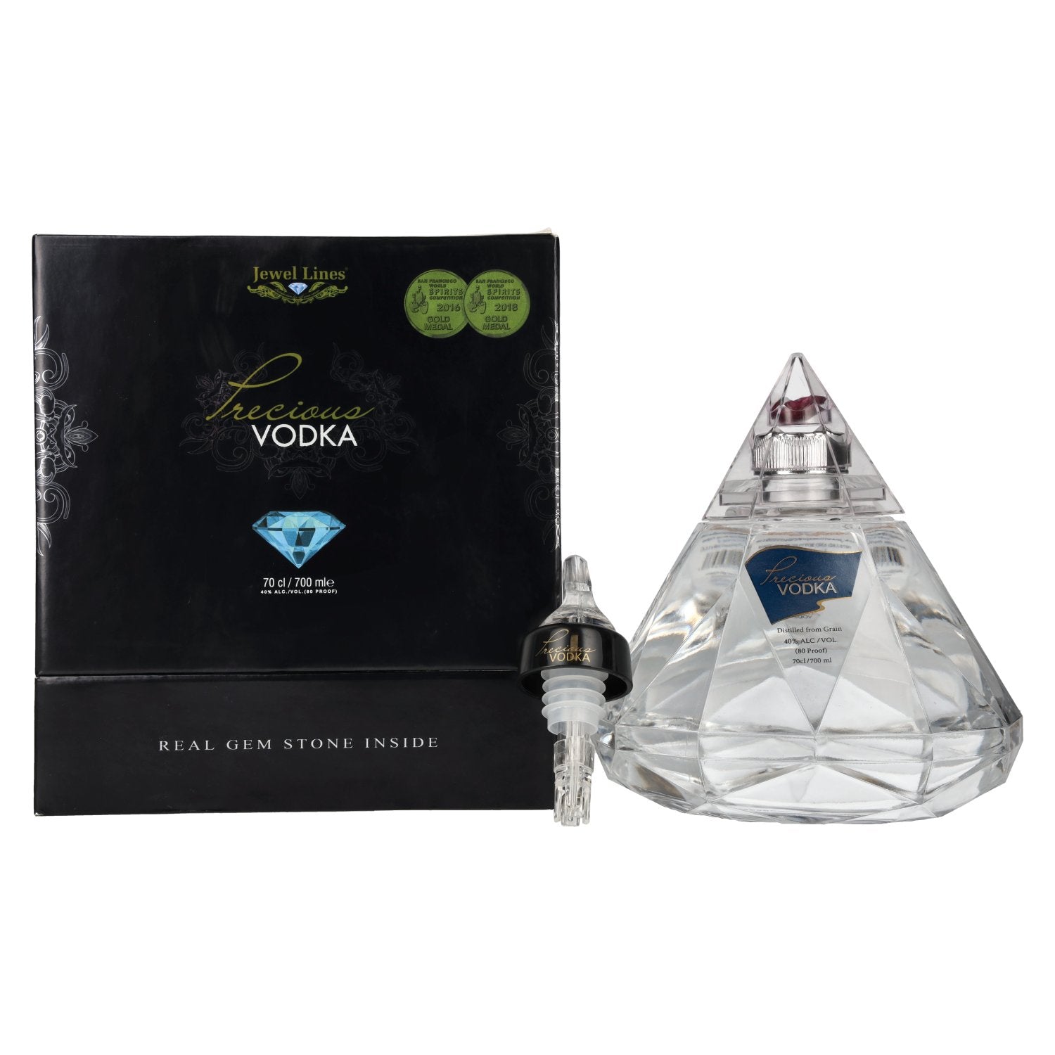 Jewels Lines Precious Vodka 40% vol. 0.7 l in a gift box with a pourer
