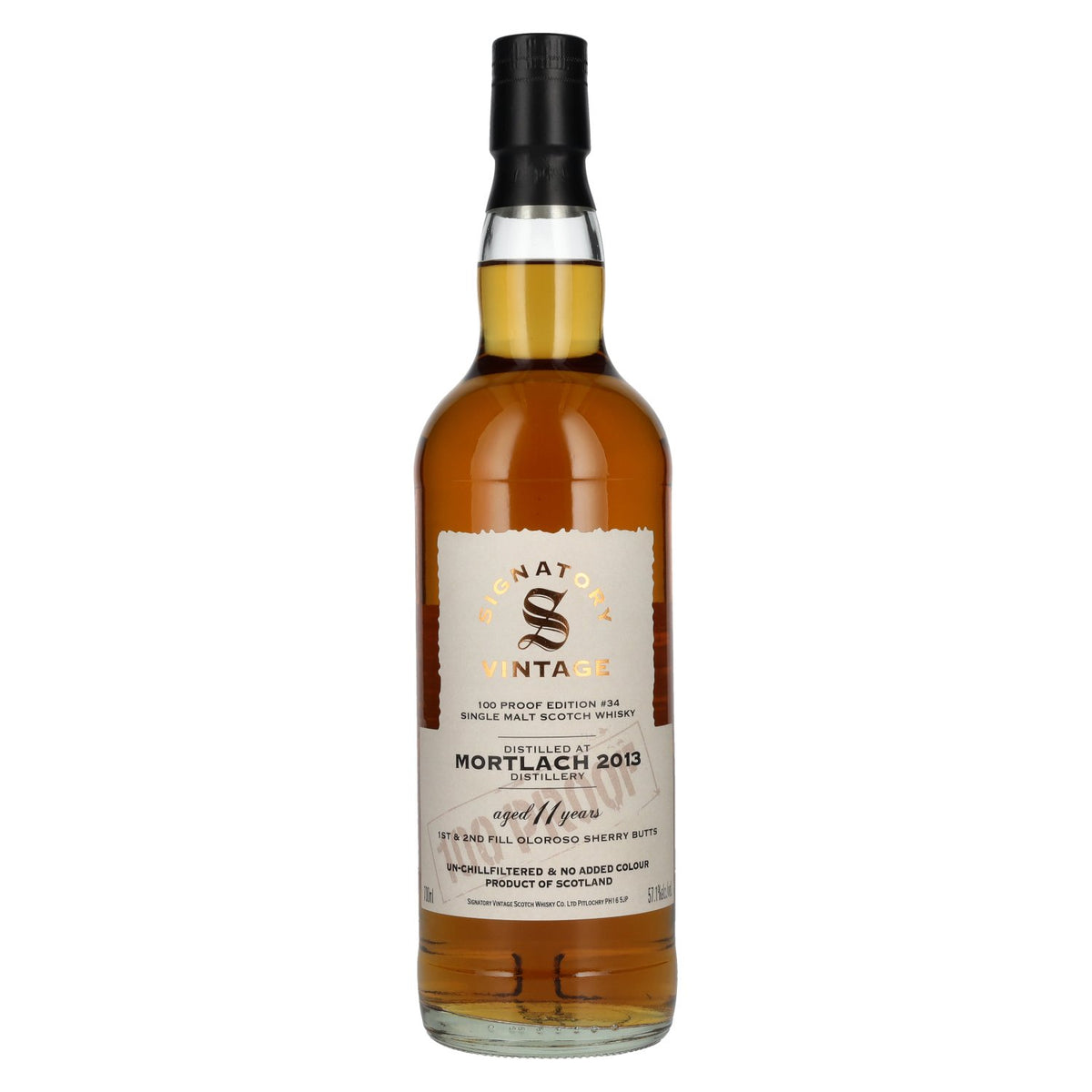 Signatory Vintage 100 Proof Edition MORTLACH 11 Years Old Single Malt #34 2013 57.1% Vol. 0.7l