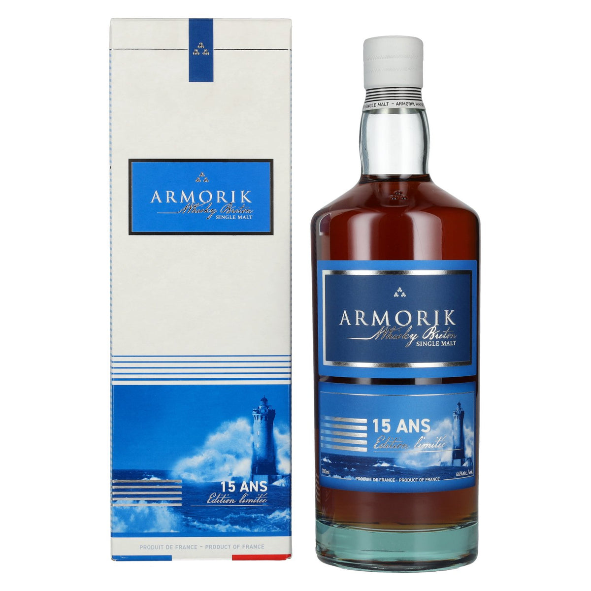Armorik 15 Ans Whisky Breton Single Malt Edition Limitée 46% Vol. 0,7l in Geschenkbox