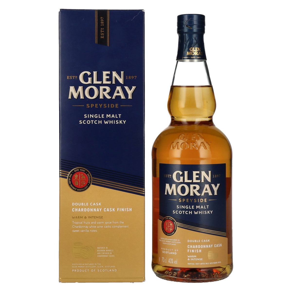 Glen Moray Elgin Classic Chardonnay Cask Finish 40% Vol. 0.7l in Gift Box