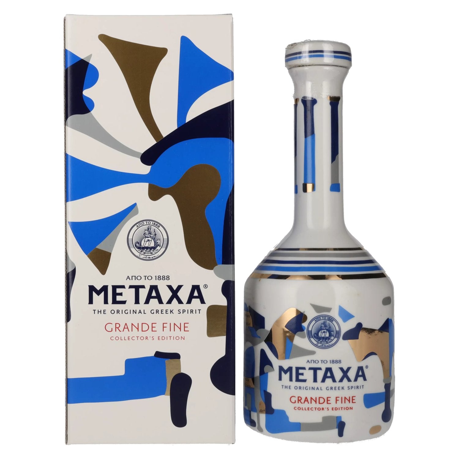 Metaxa GRANDE FINE Collector's Edition Ceramic Bottle 40% Vol. 0.7l in Gift Box