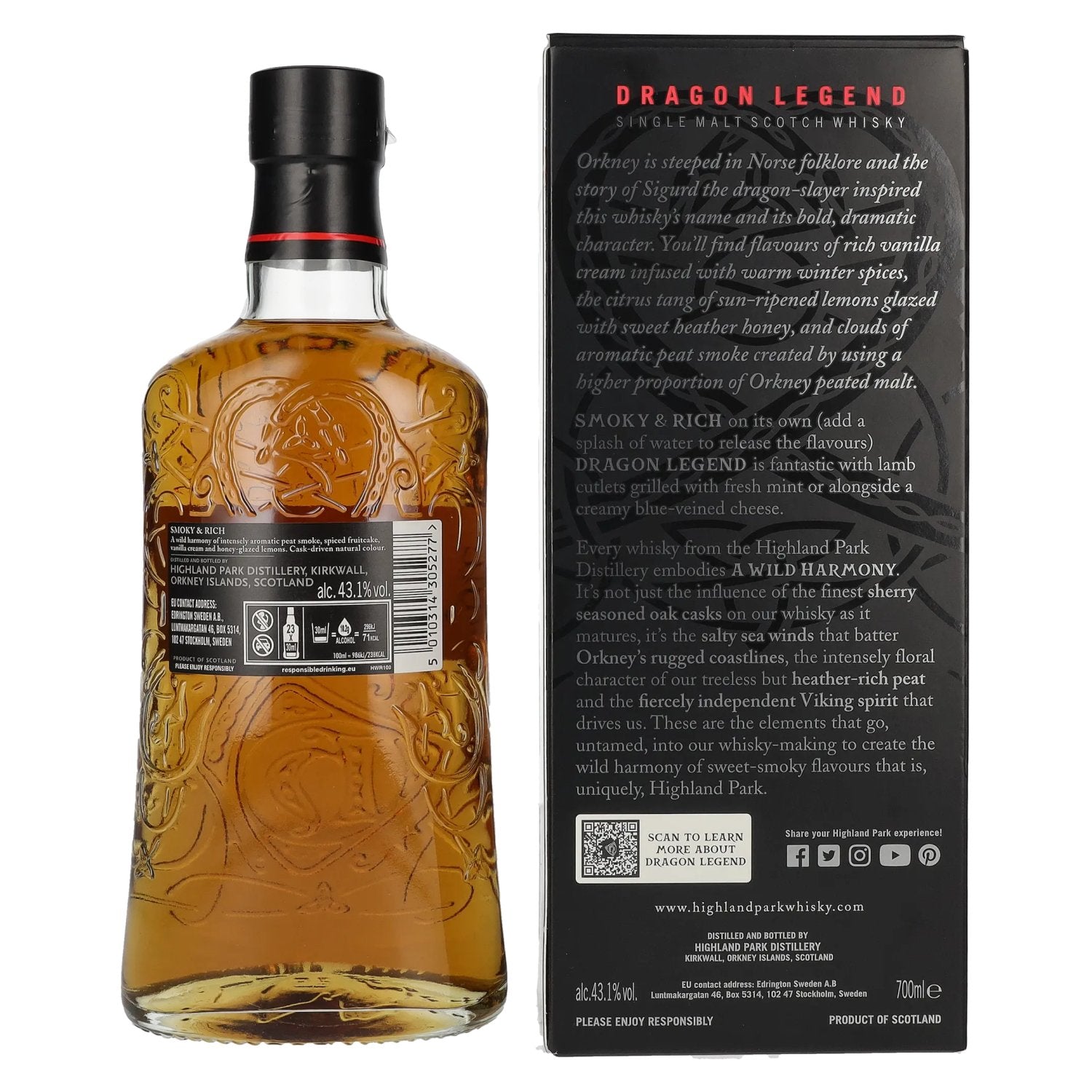 Highland Park DRAGON LEGEND Single Malt Scotch Whisky 43.1% Vol. 0.7l in Gift Box