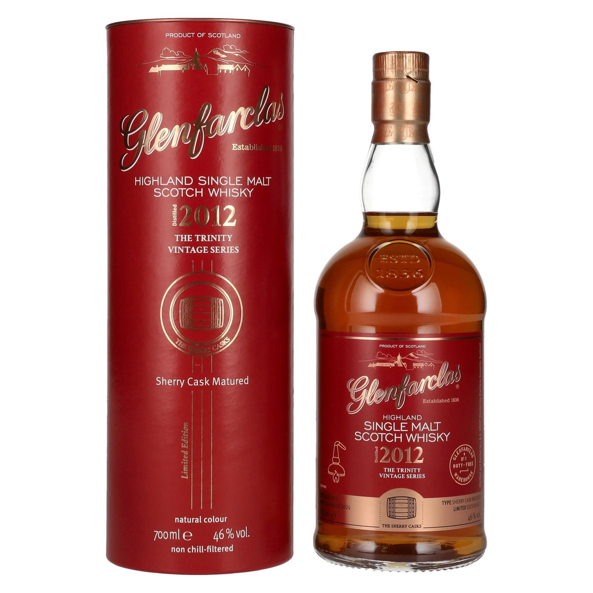 Glenfarclas THE TRINITY VINTAGE SERIES Sherry Cask Highland Single Malt 2012 46% Vol. 0.7l in Gift Box