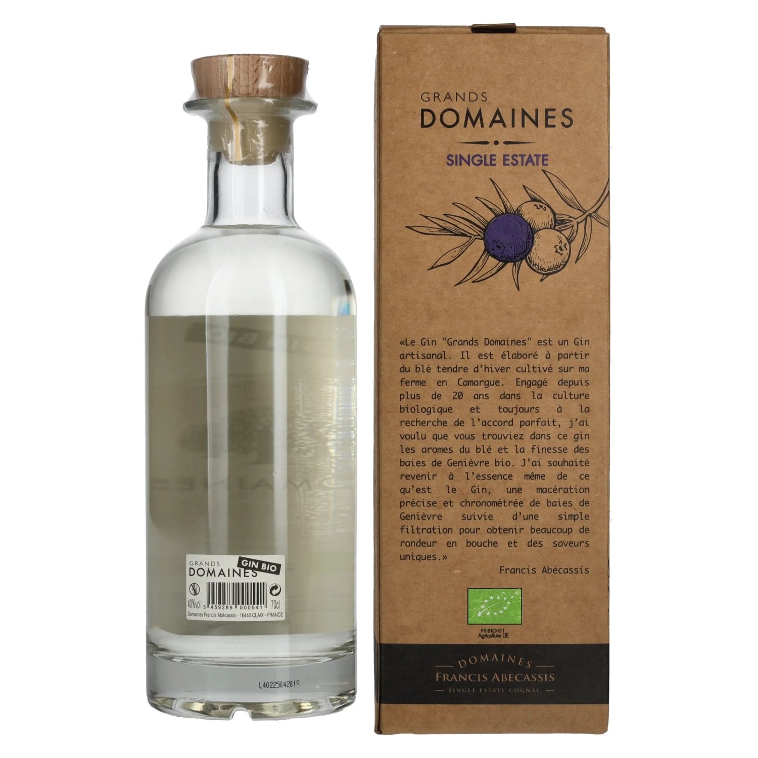 Grands Domaines Bio French Gin 40% Vol. 0.7l in Gift Box