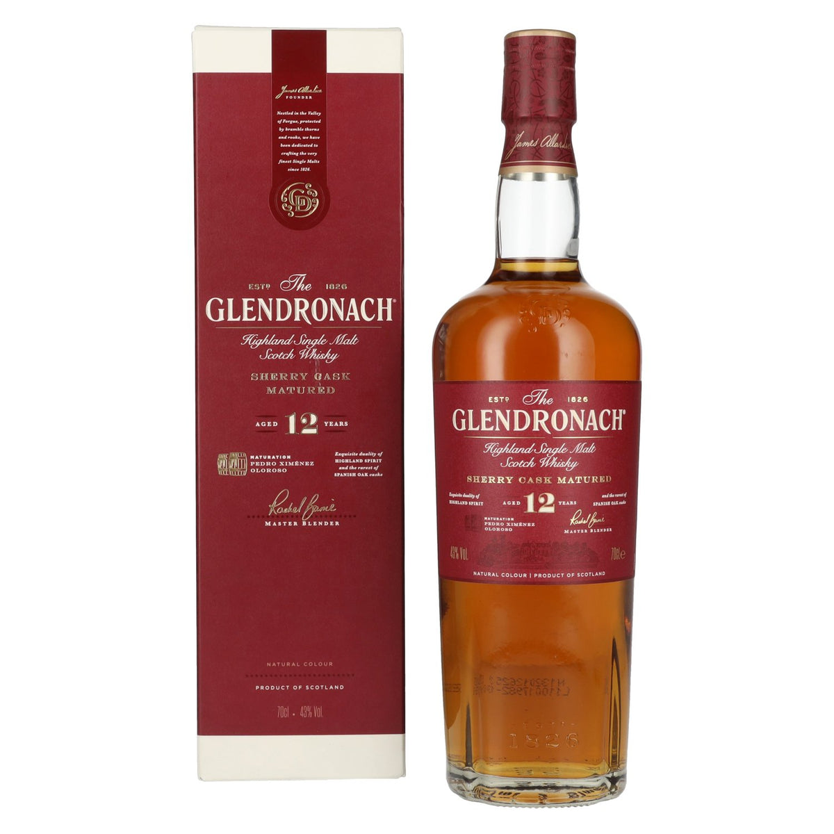 The GlenDronach 12 Years Old SHERRY CASK MATURED Highland Single Malt 43% Vol. 0.7l in Gift Box