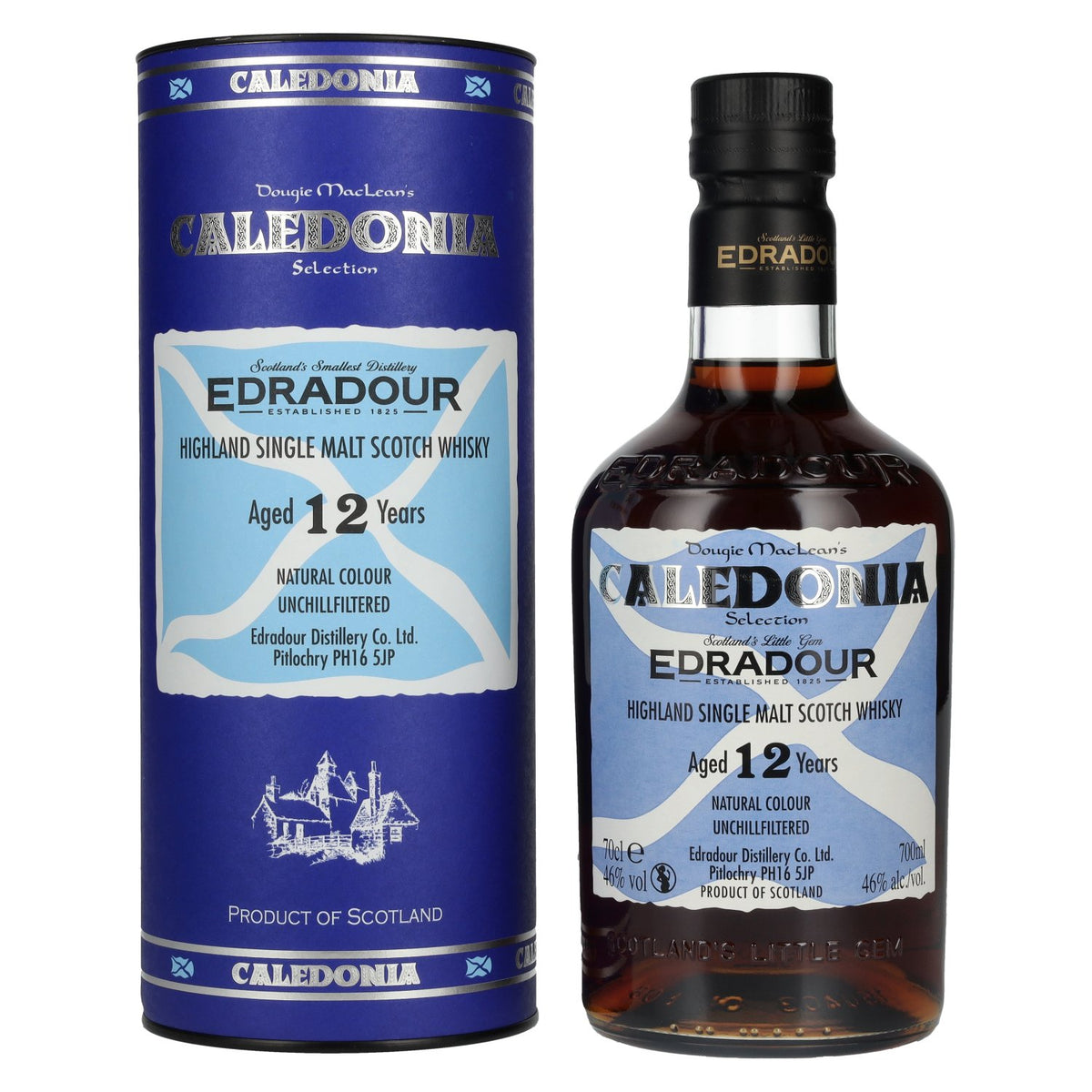 Edradour CALEDONIA 12 Years Old Highland Single Malt 46% Vol. 0,7l in Geschenkbox