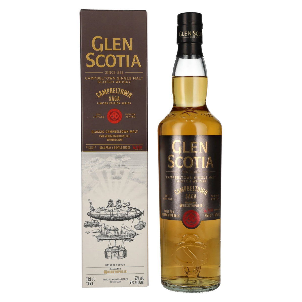 Glen Scotia Campbeltown SAGA WHISKYPOLIS Release No. 1 50% Vol. 0.7L in gift box