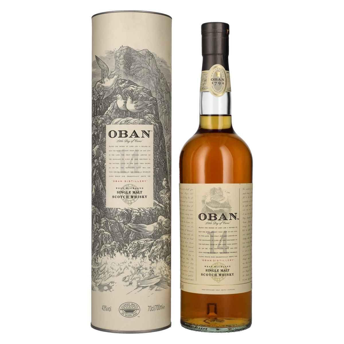 Oban 14 Years Old Single Malt Whisky 43% Vol. 0.7L in Gift Box