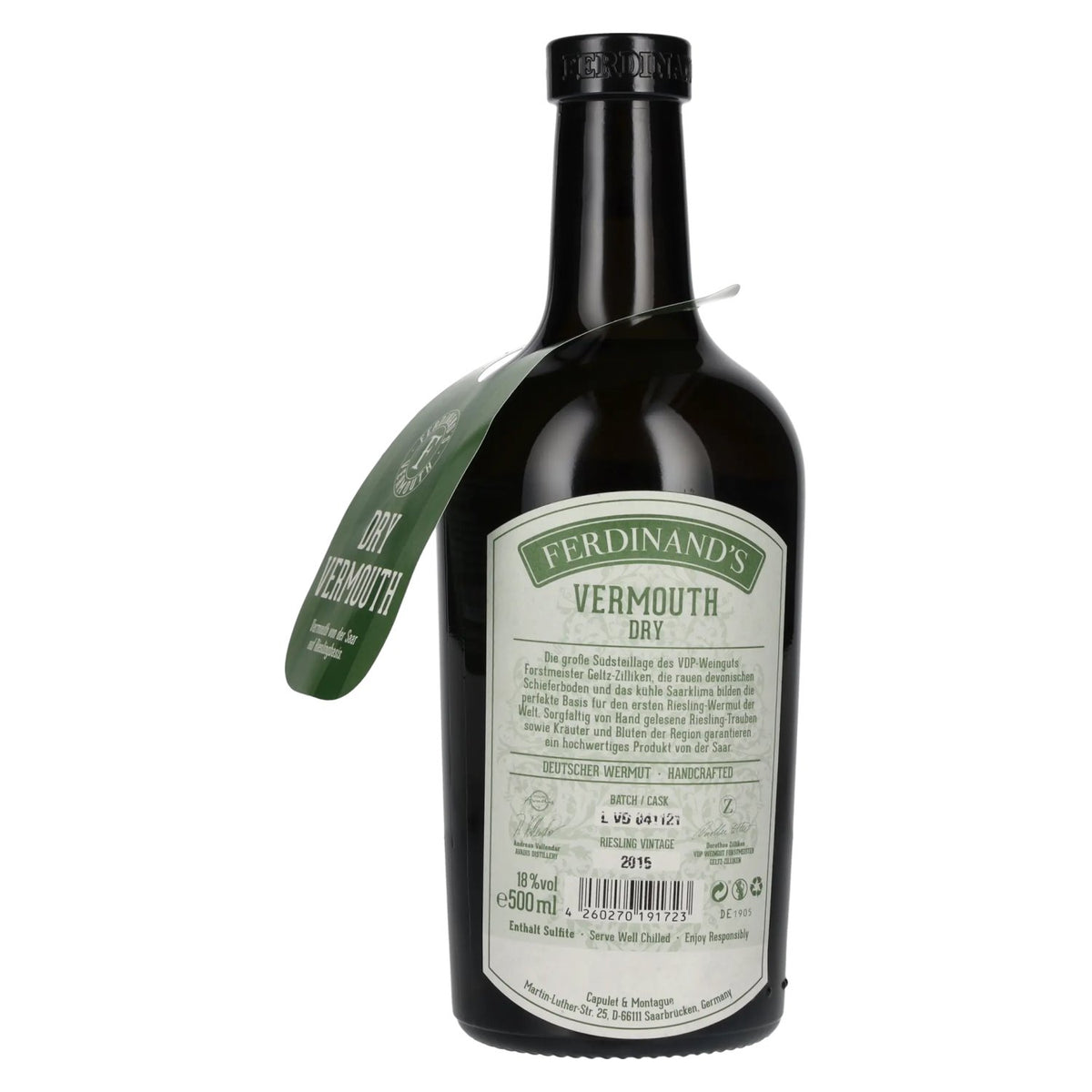 Ferdinand's Vermouth DRY Riesling Vintage 2015 18% ABV 0.5l