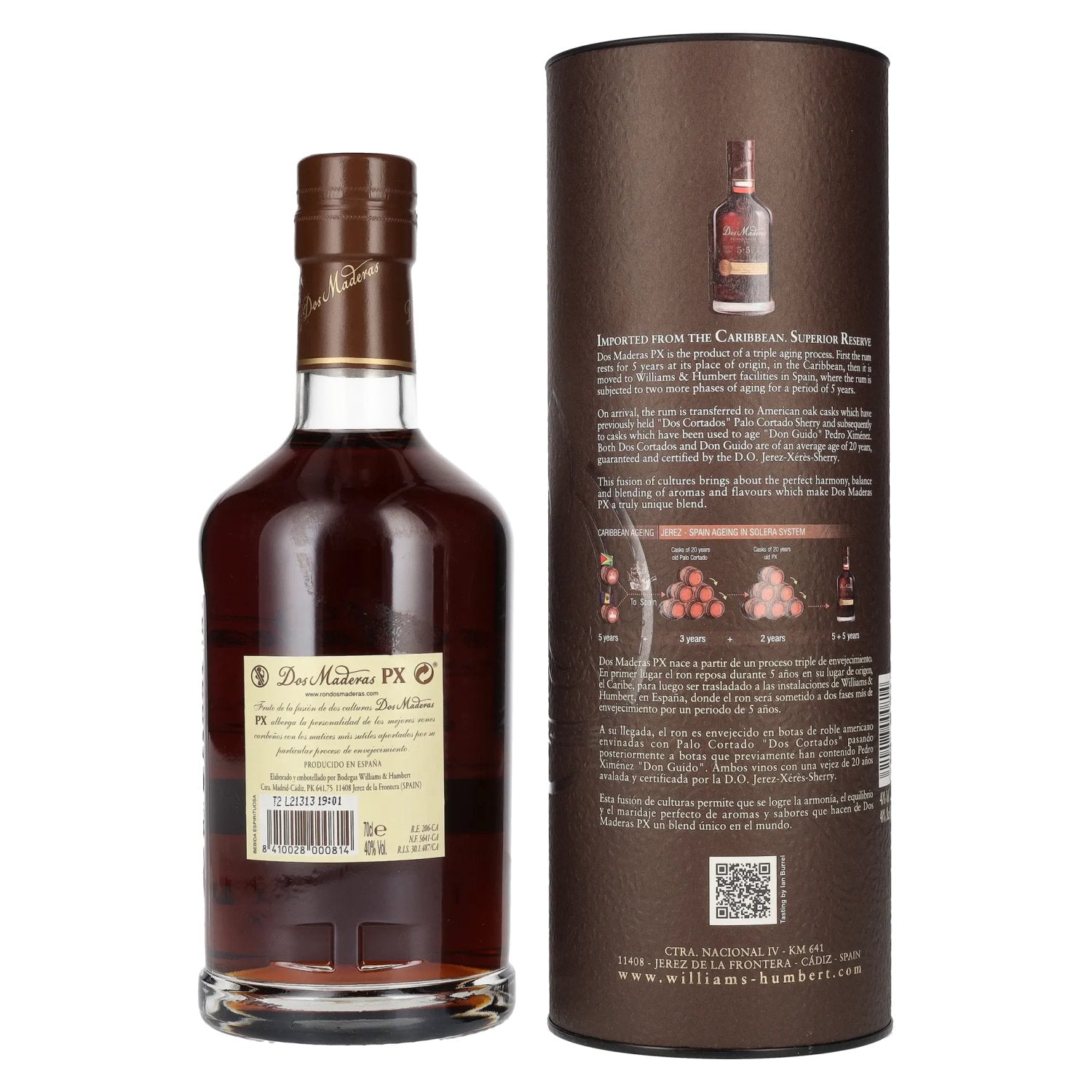 Dos Maderas PX 5+5 Years Old Triple Aged Spirit Drink 40% Vol. 0,7l in Geschenkbox