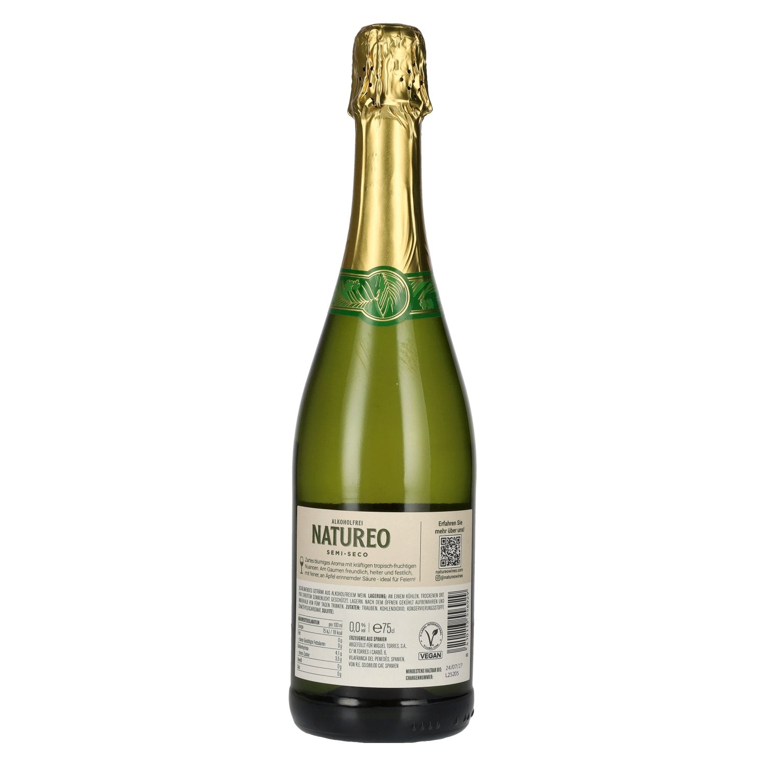 Torres Natureo Sparkling Semi-Seco alkoholfrei 0,75l