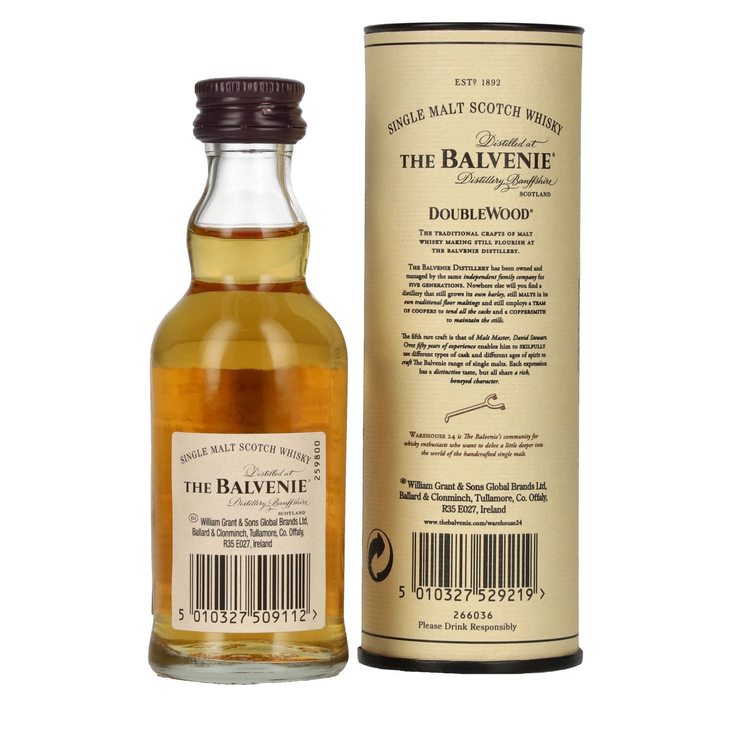 The Balvenie 12 Years Old Double Wood 40% Vol. 0,05l in Geschenkbox