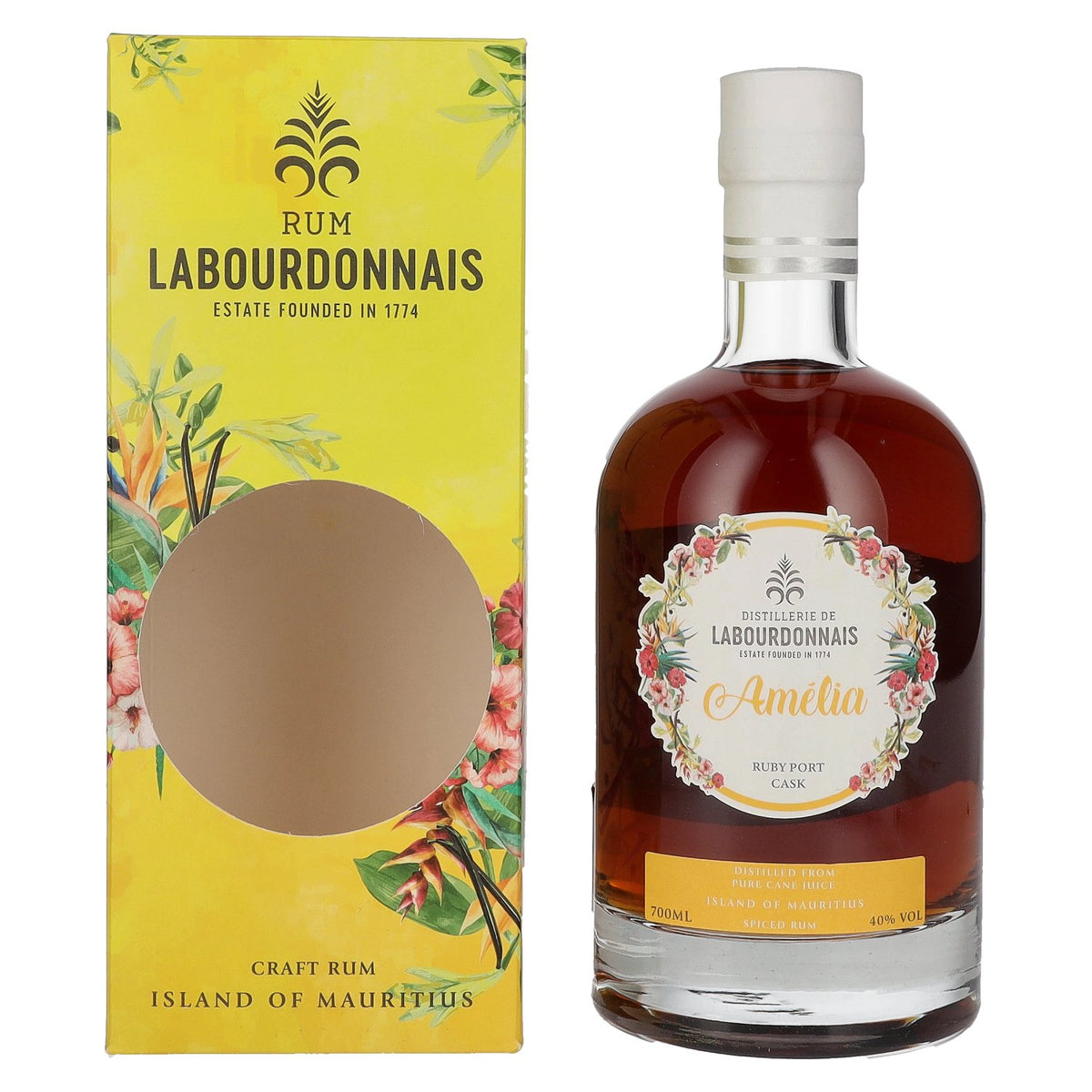Labourdonnais Amélia Ruby Port Cask 40% Vol. 0.7L in Gift Box