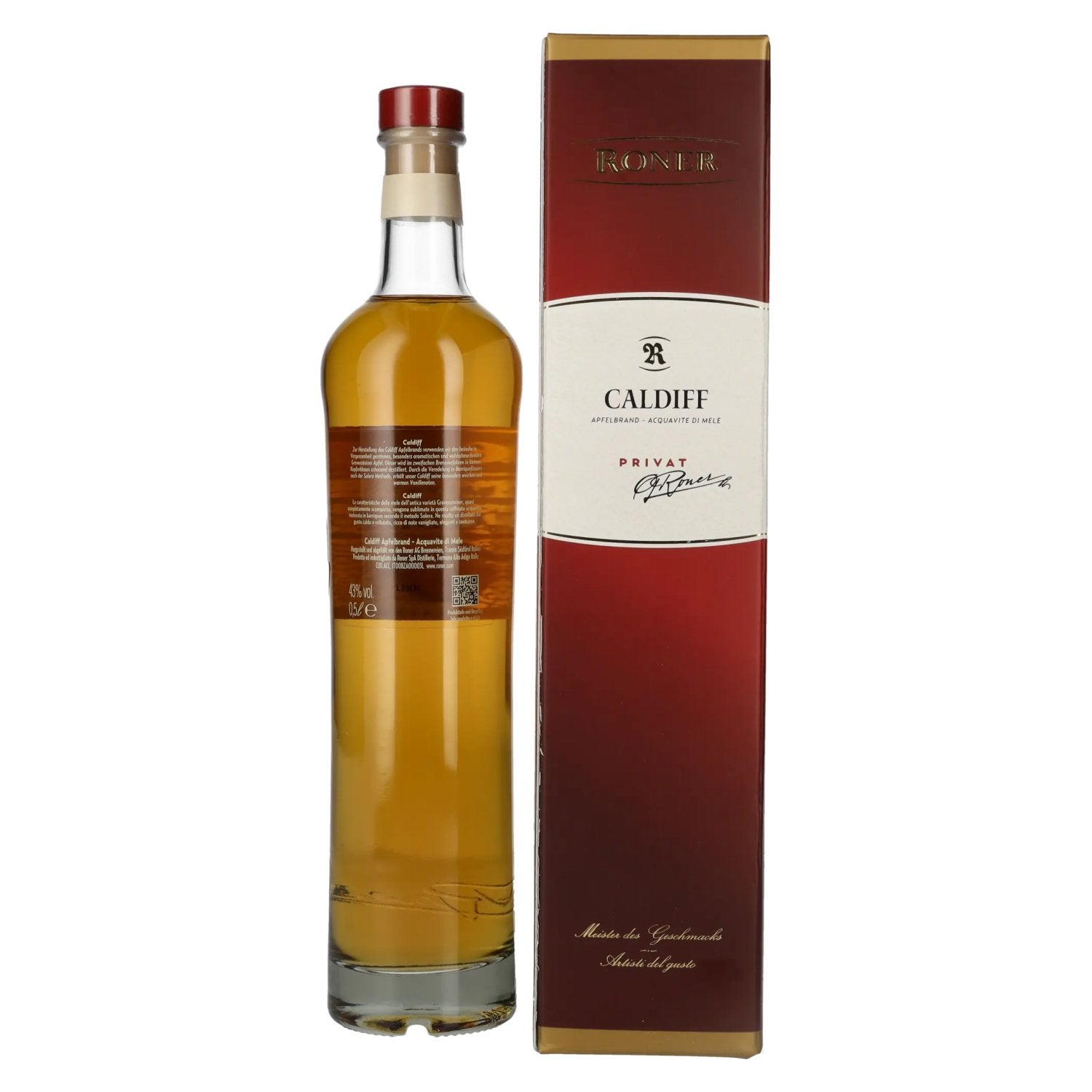 Roner Caldiff Privat Apfelbrand 43% Vol. 0,5l in Geschenkbox