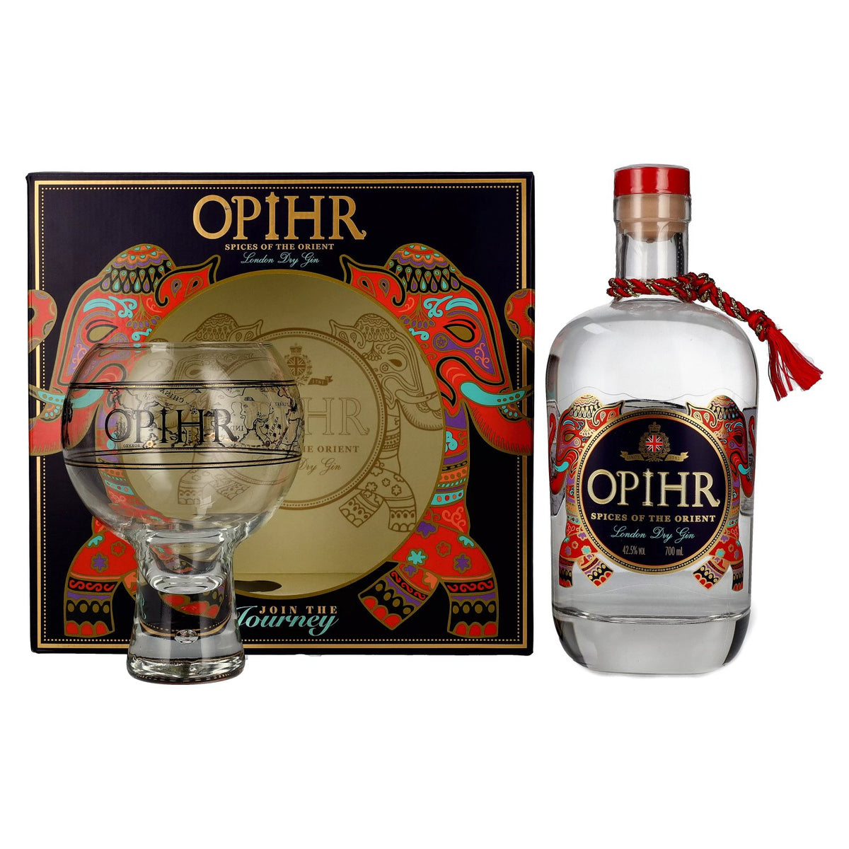 Opihr ORIENTAL SPICED London Dry Gin 42.5% Vol. 0.7l in gift box with globe glass
