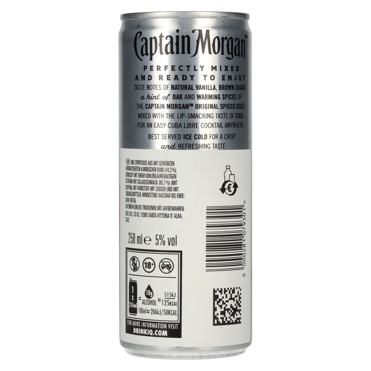 Captain Morgan Original Spiced Gold & Cola 5% Vol. 0,25l Dose Pfand